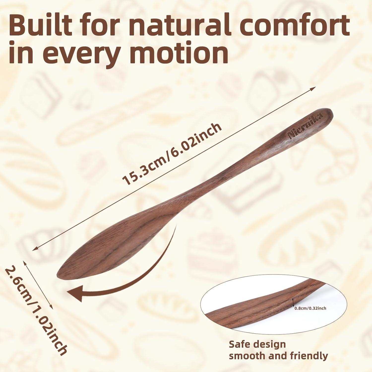 Juego de 3 cuchillos para mantequilla NierNika de madera de nogal