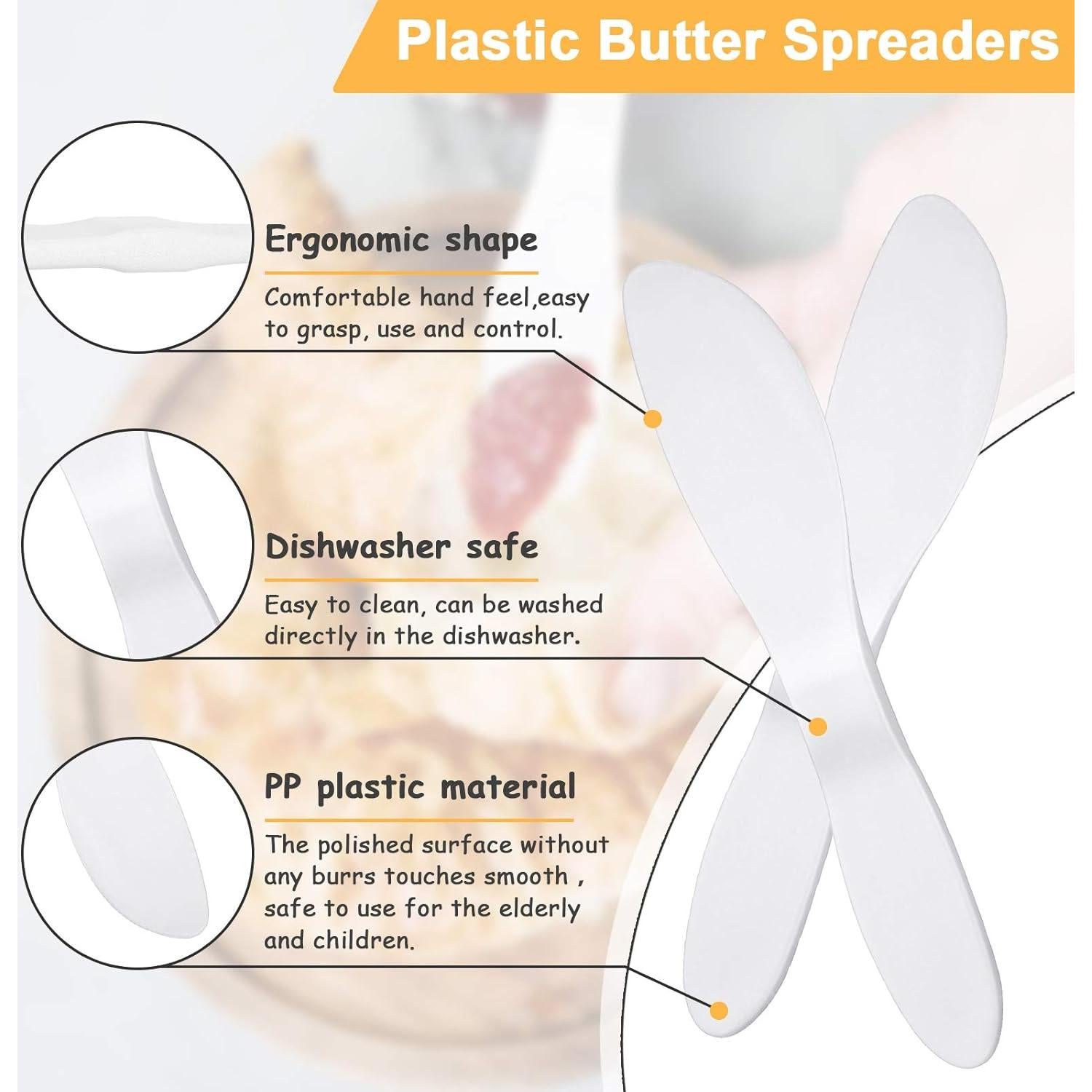 4 Untadores de Mantequilla Patelai de Plástico Reutilizables 18.5 cm