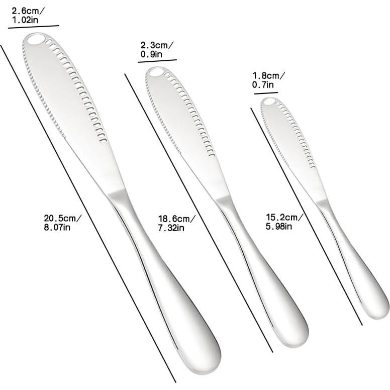 Juego de cuchillos para mantequilla Genérico 3 piezas acero inoxidable