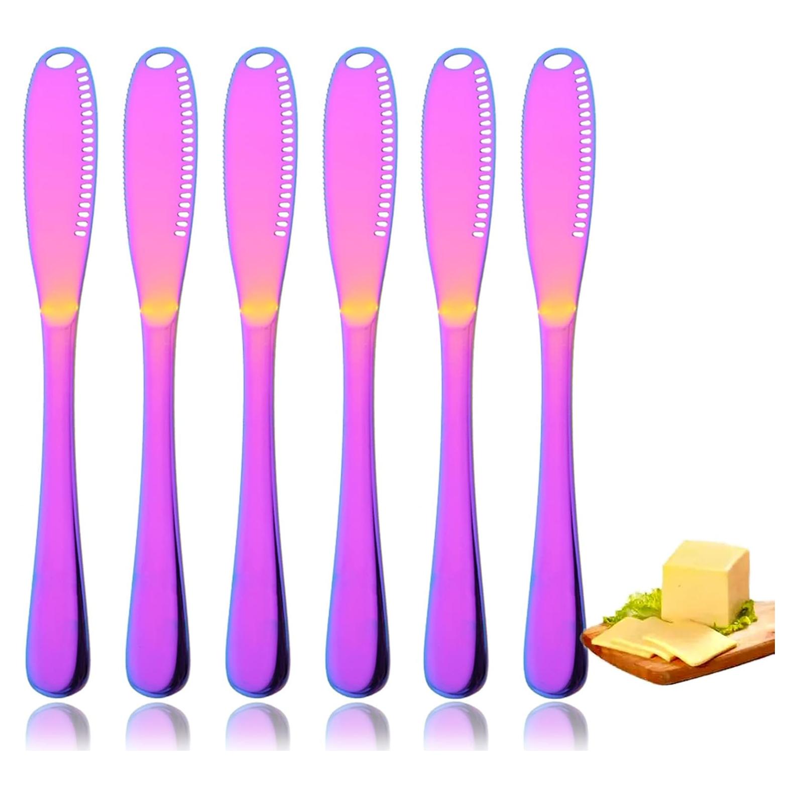 Set de 6 Cuchillos para Untar JASHII de Acero Inoxidable Arcoíris