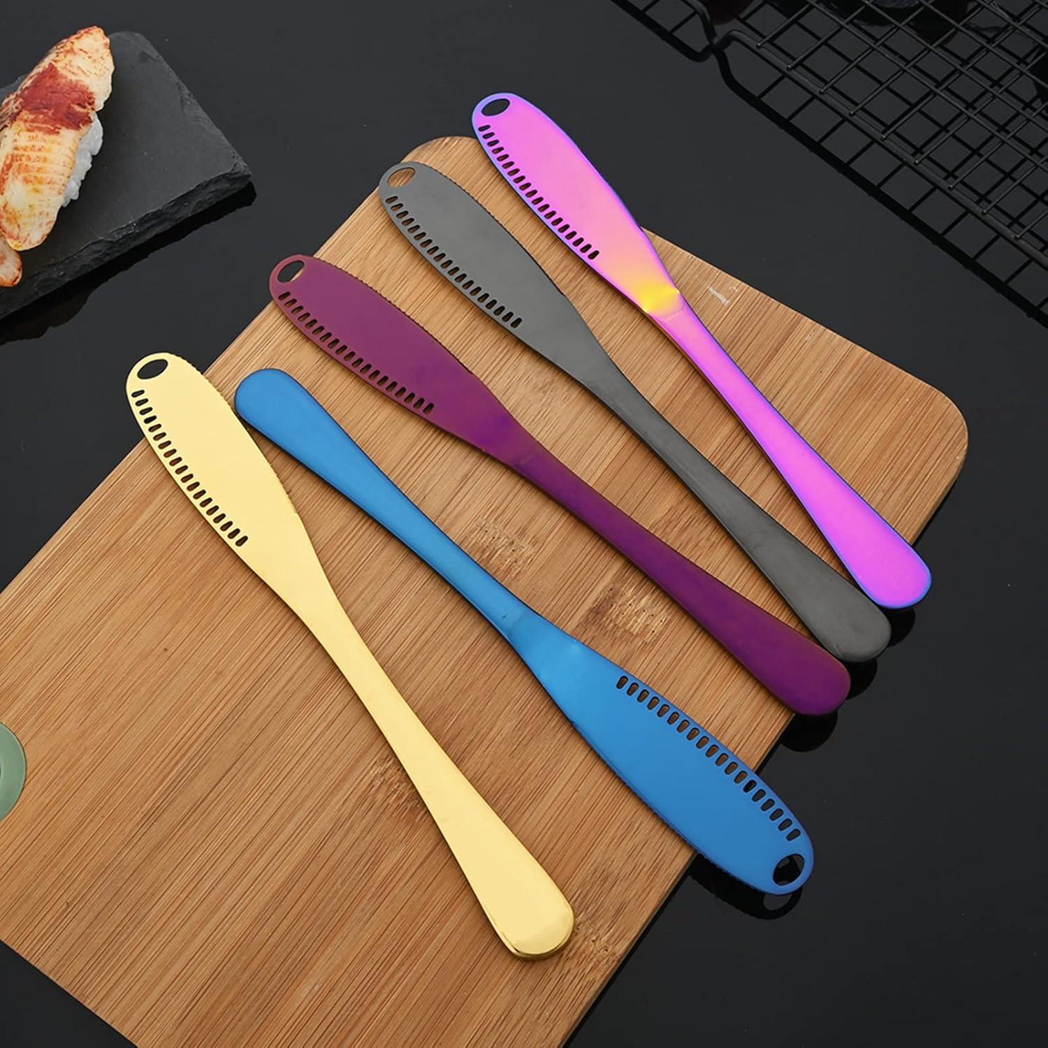 Set de 6 Cuchillos para Untar JASHII de Acero Inoxidable Arcoíris