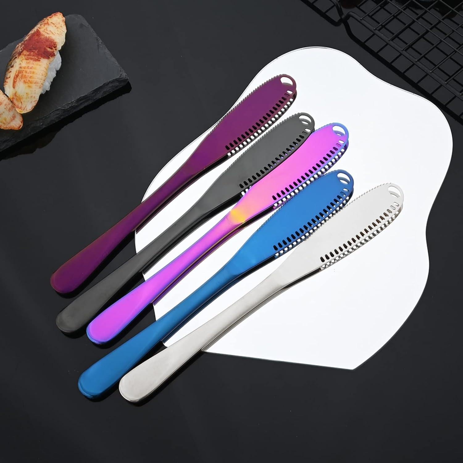 Set de 6 Cuchillos para Untar JASHII de Acero Inoxidable Arcoíris