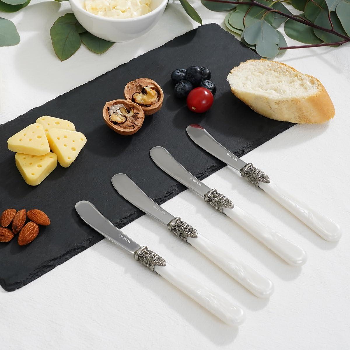 Set de 4 cuchillos para untar mantequilla XIAOCORI acero inoxidable