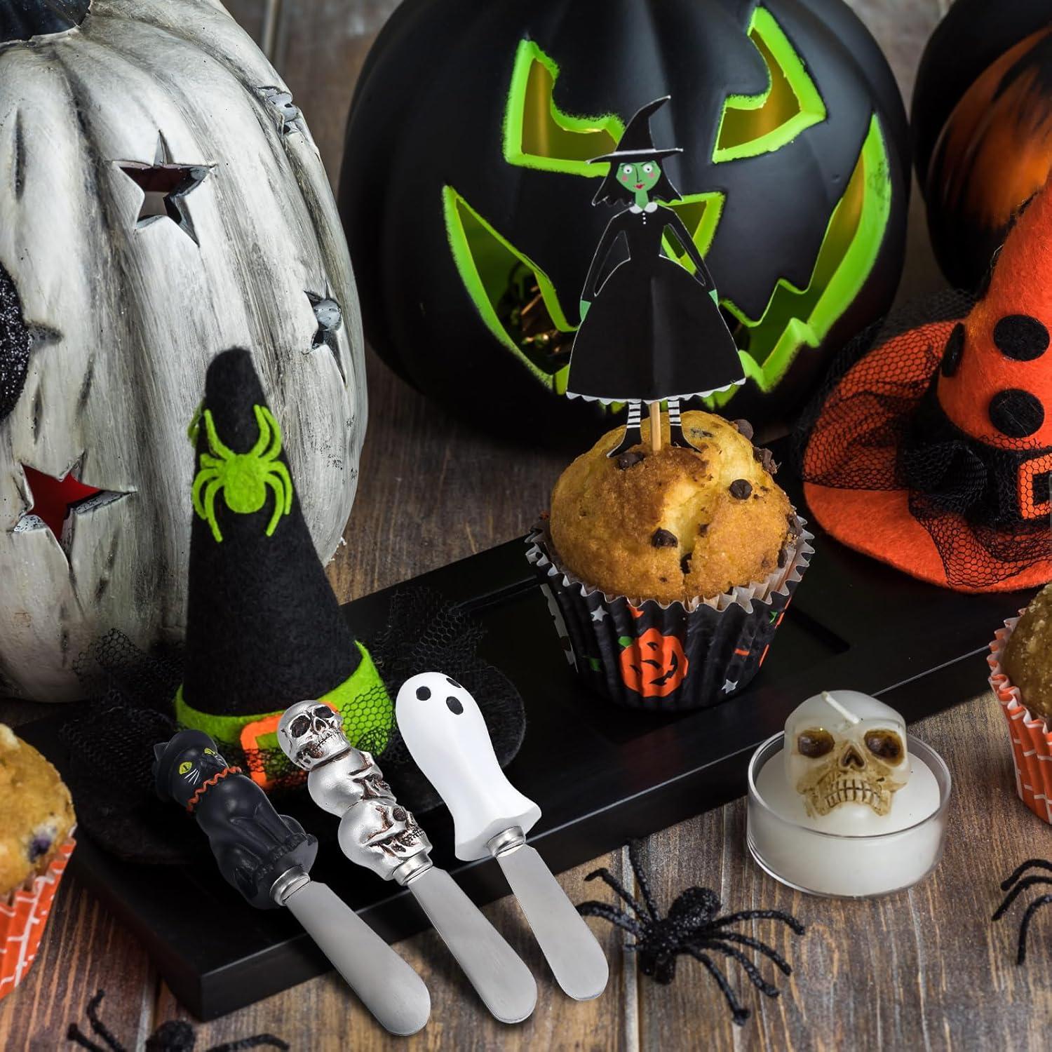 Set 8 Espátulas de Queso Halloween Lasnten - Acero Inoxidable