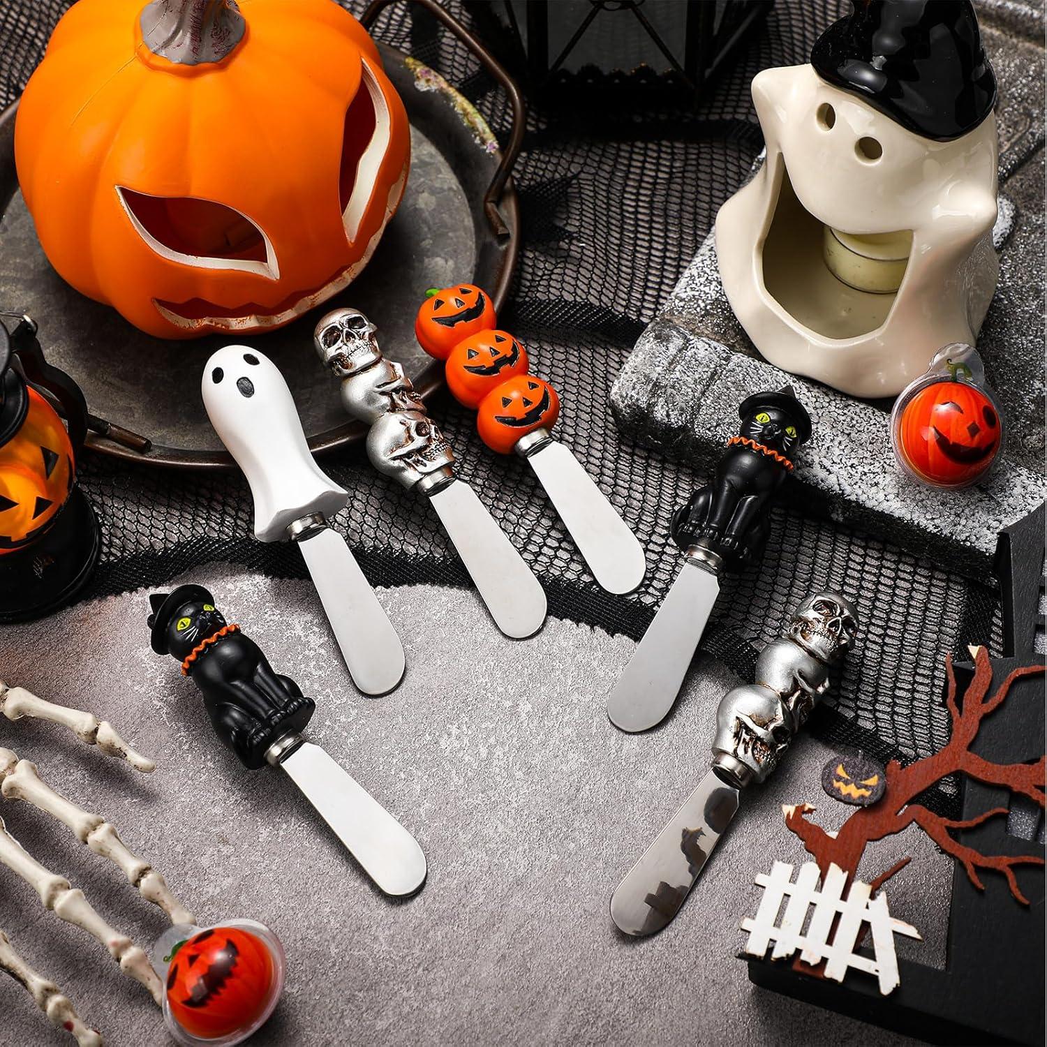 Set 8 Espátulas de Queso Halloween Lasnten - Acero Inoxidable