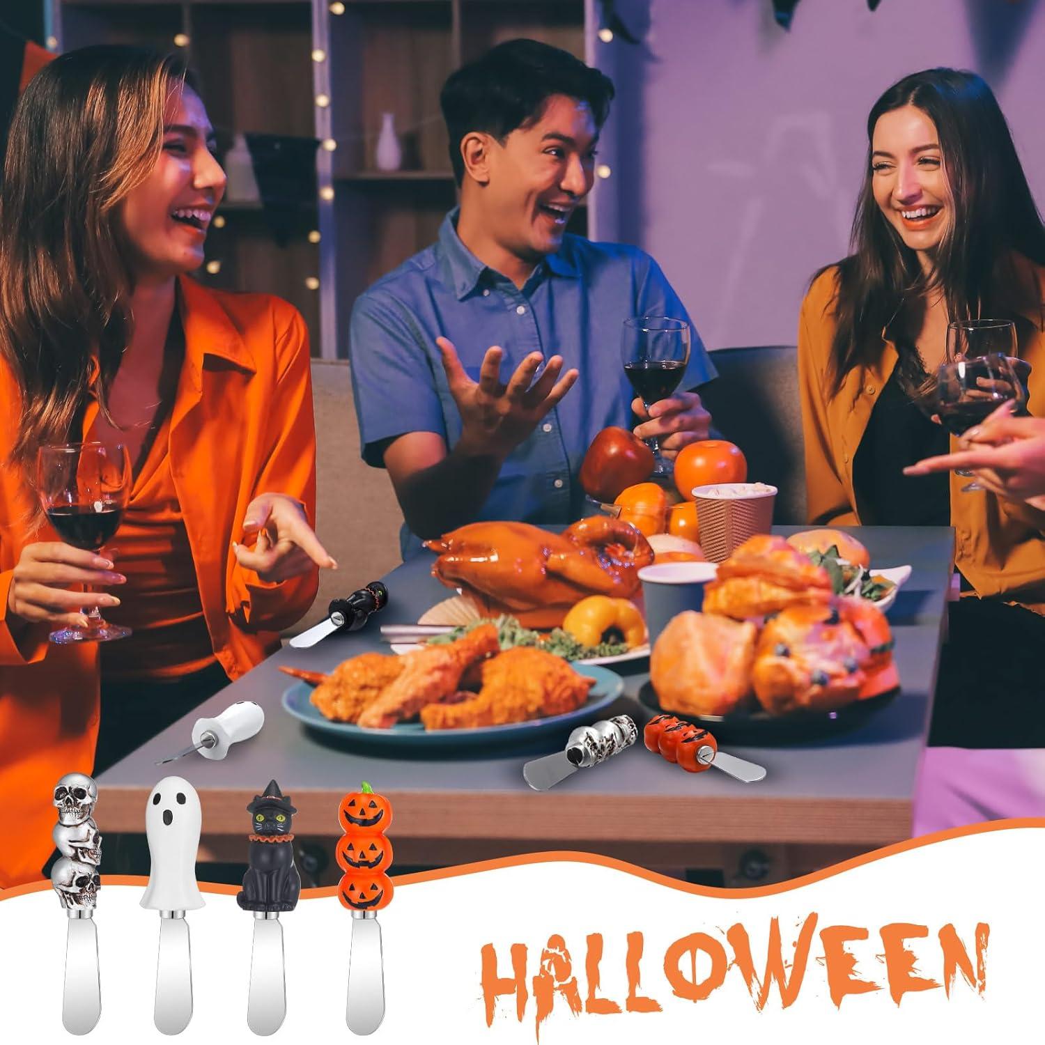 Set 8 Espátulas de Queso Halloween Lasnten - Acero Inoxidable