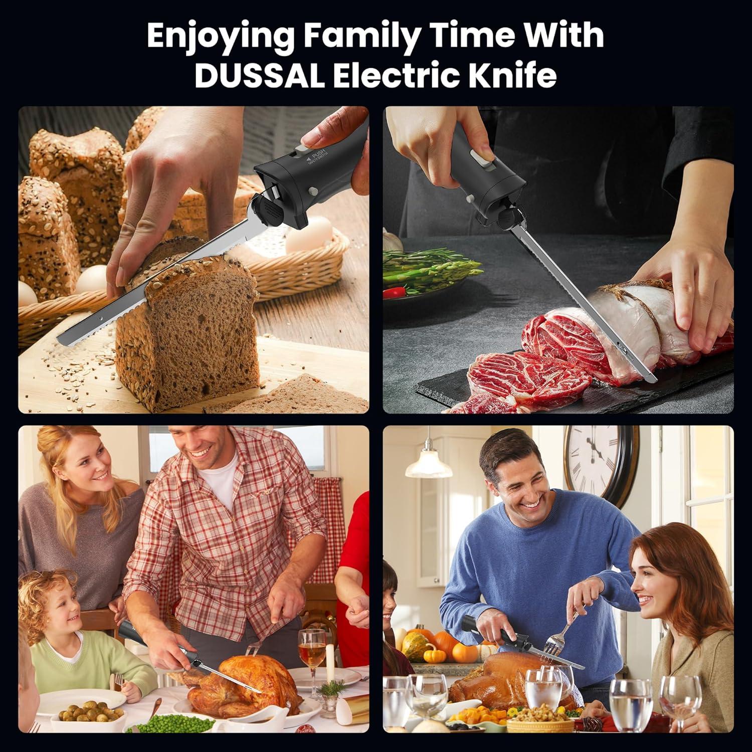 Cuchillo Eléctrico Inalámbrico DUSSAL 48.94 cm 4 Cuchillas Acero