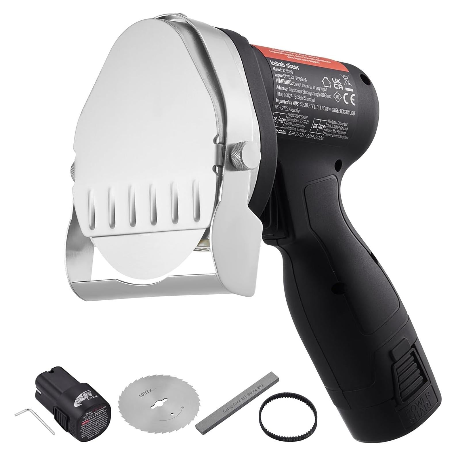 Cuchillo de Shawarma Eléctrico VEVOR 80W Inalámbrico Ajustable