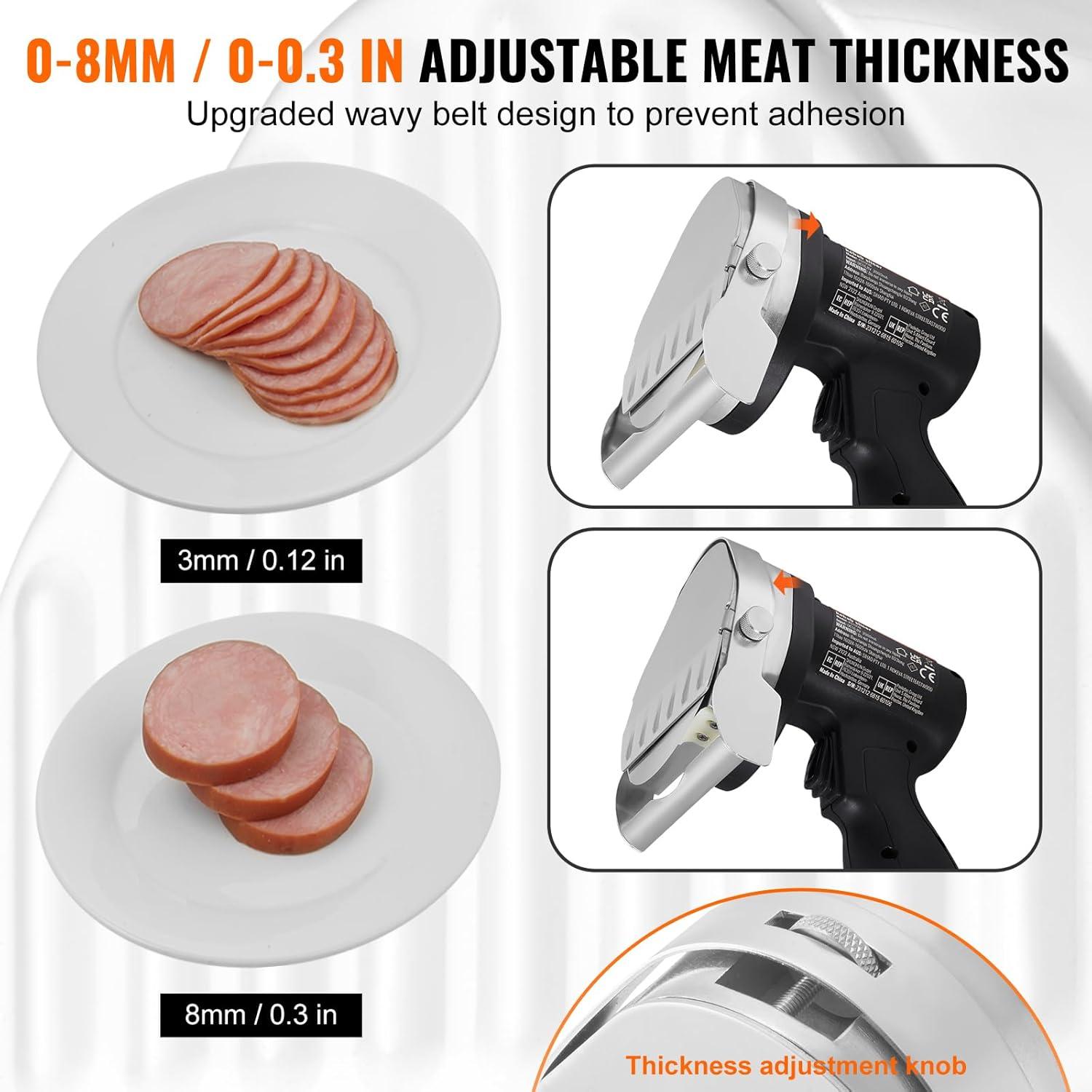 Cuchillo de Shawarma Eléctrico VEVOR 80W Inalámbrico Ajustable