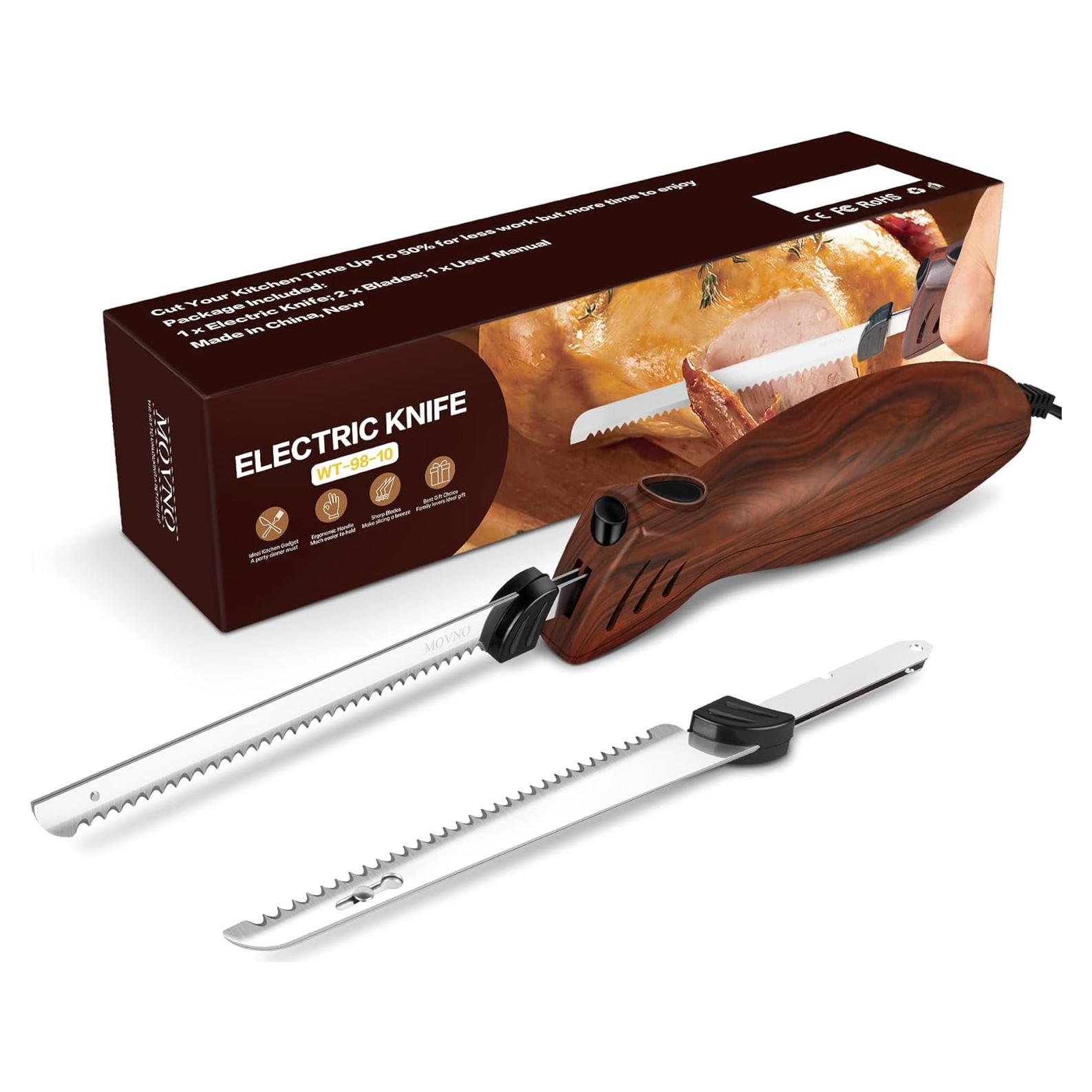 Cuchillo Eléctrico MOVNO ReciproSlicer 60, 2 Hojas Acero Inoxidable