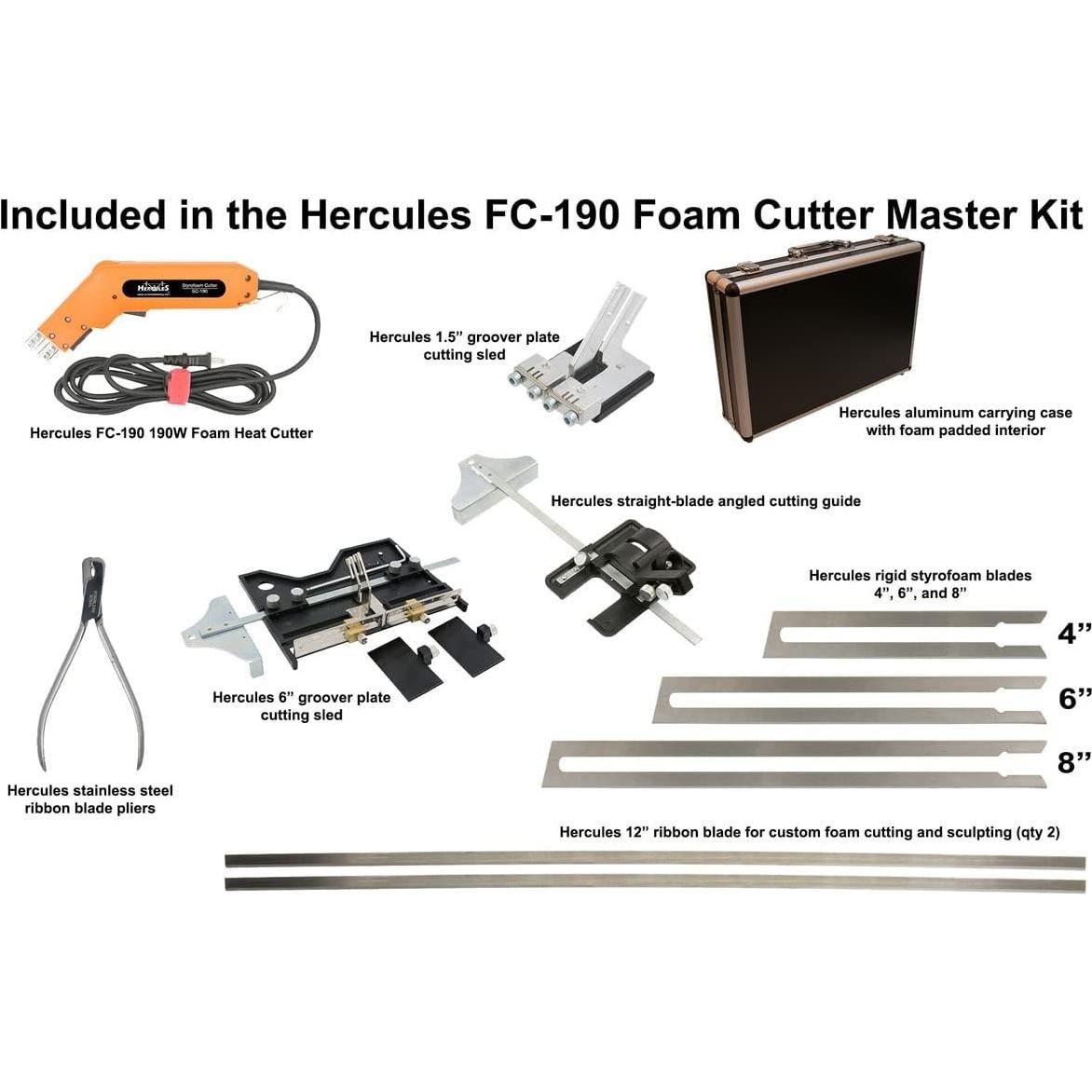 Cortador de Espuma Eléctrico Hercules SC-190 con Accesorios