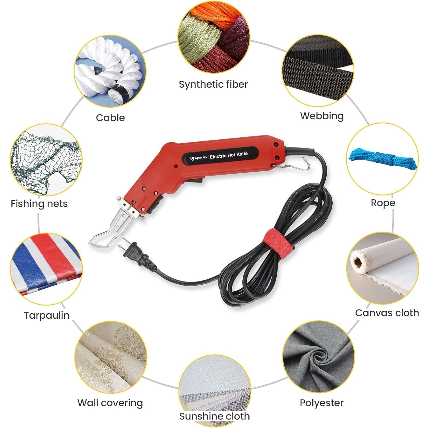 Cortador de Tela Eléctrico Anbull 100W con Cuchilla Ajustable