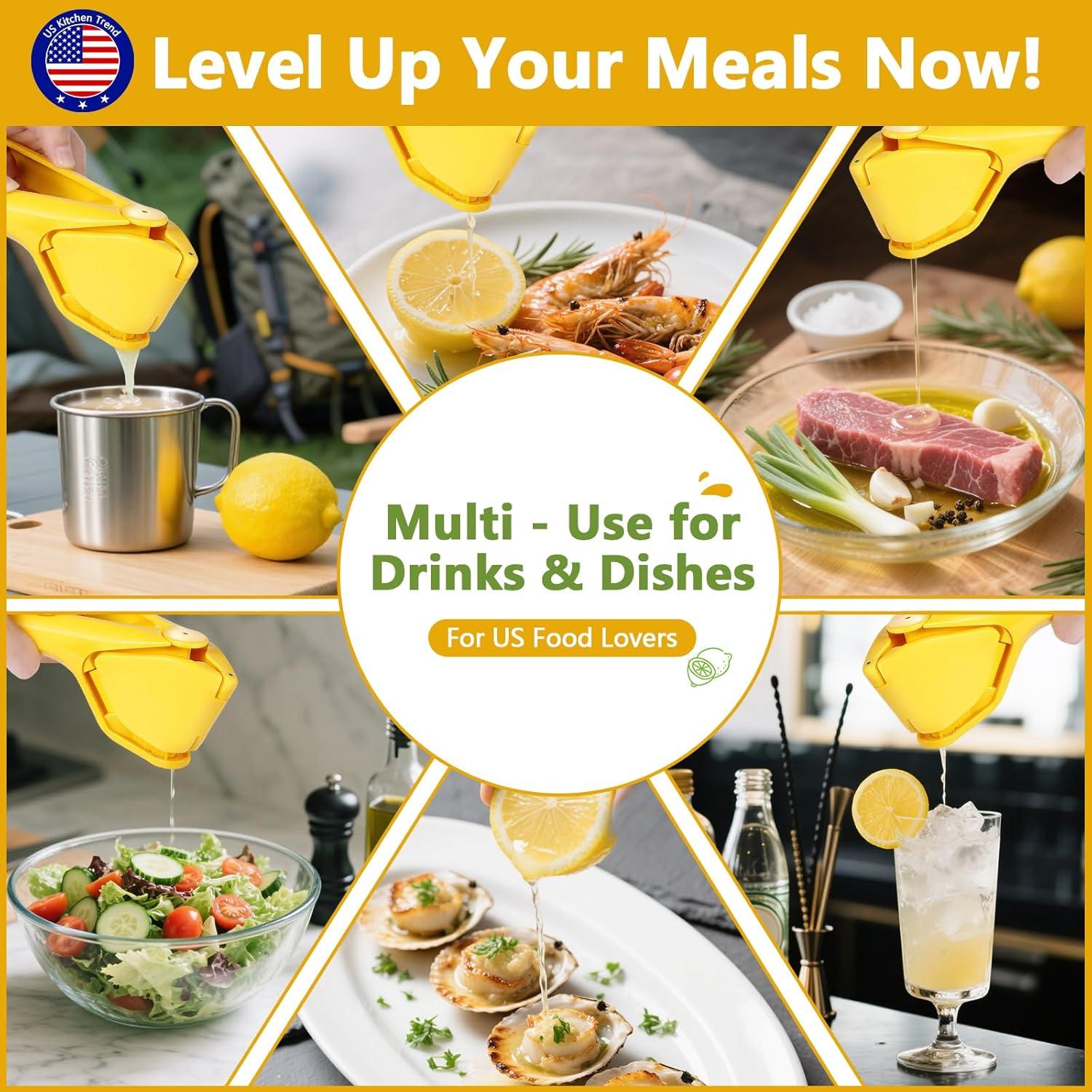 Exprimidor Manual Plegable Seeuagn Amarillo con Colador