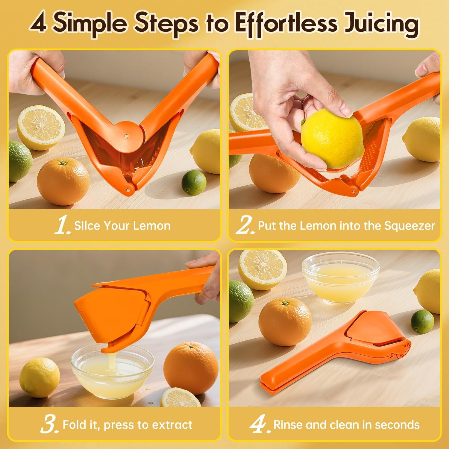 Exprimidor de Limón Manual HomeyVenture Naranja Ergonómico