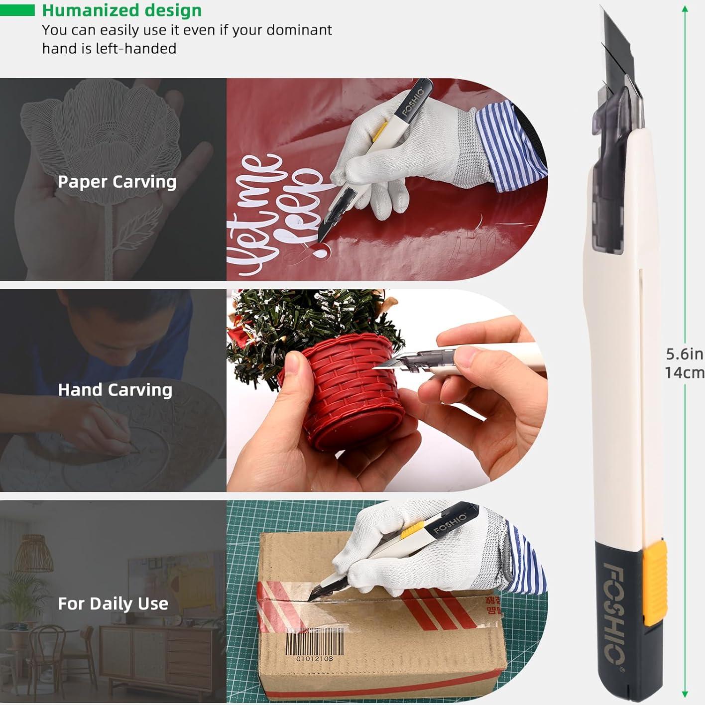 Cuchillo Utilitario Retráctil FOSHIO con 10 Cuchillas 9MM