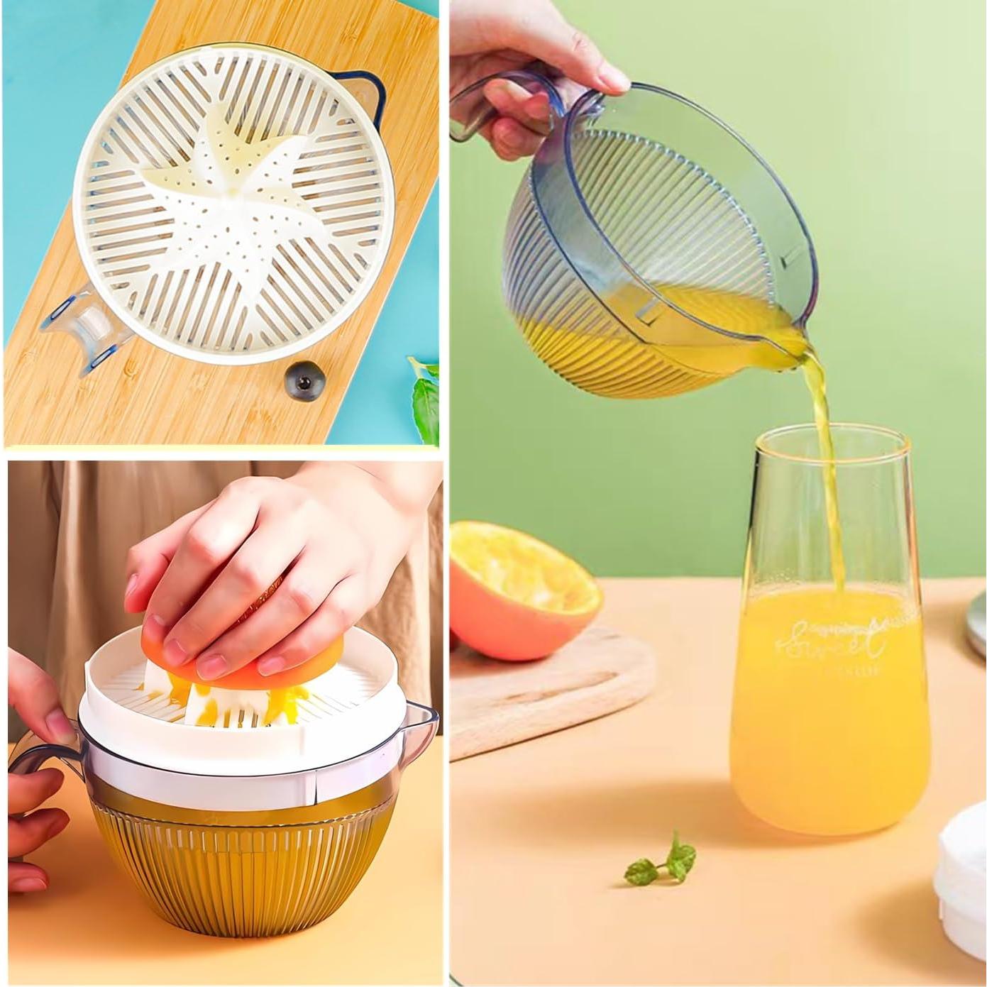 Exprimidor Manual Mitautau 590ml con Filtro y Rallador Blanco