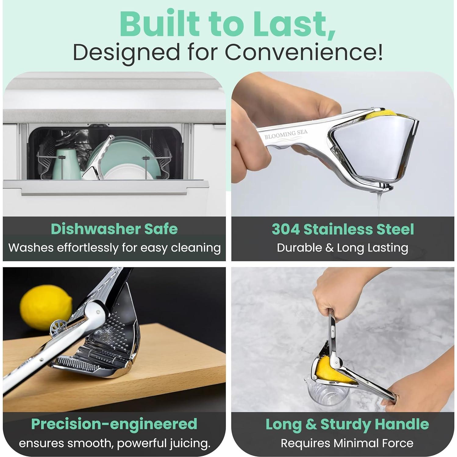 Exprimidor de Limón Blooming Sea Manual Compacto con Filtro