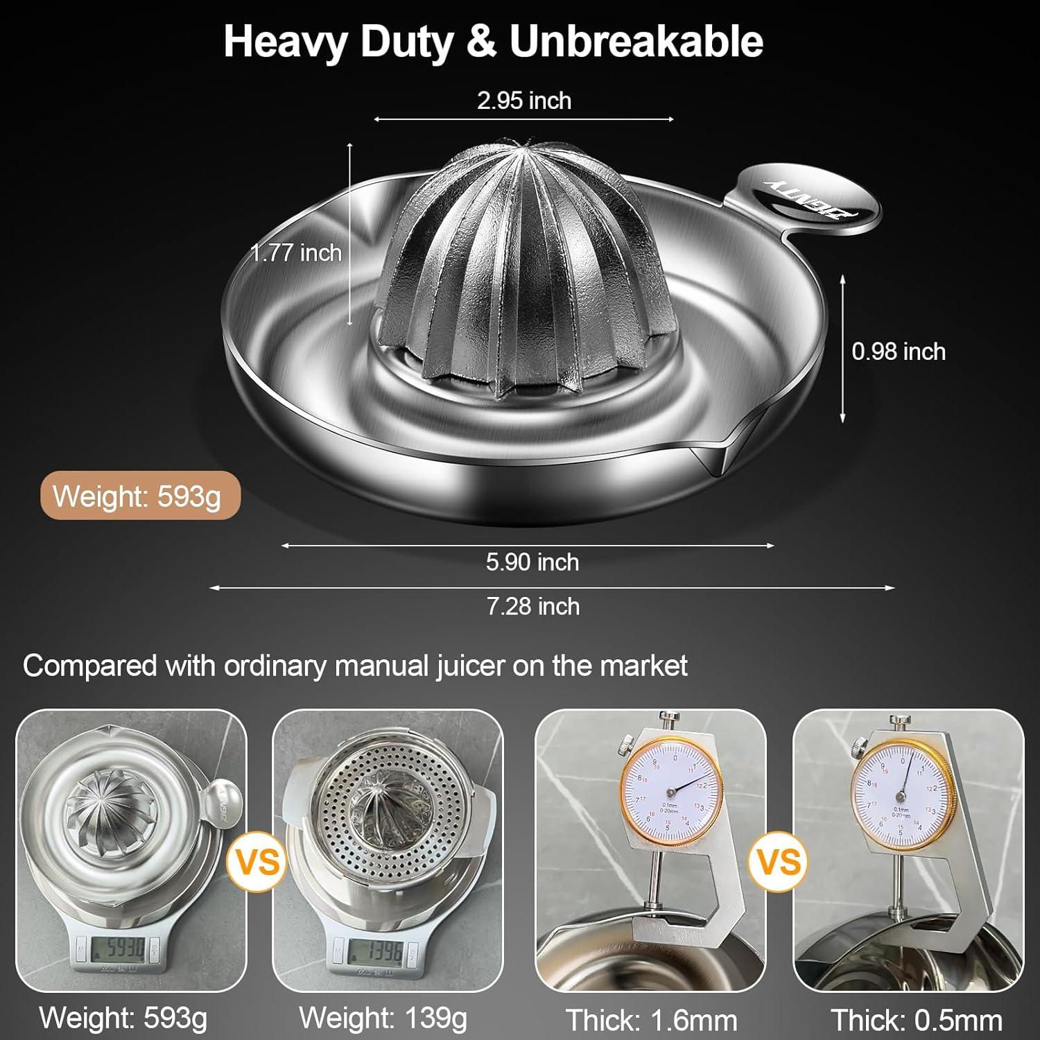 Exprimidor Manual de Cítricos ZIGNTY Acero Inoxidable 200ml