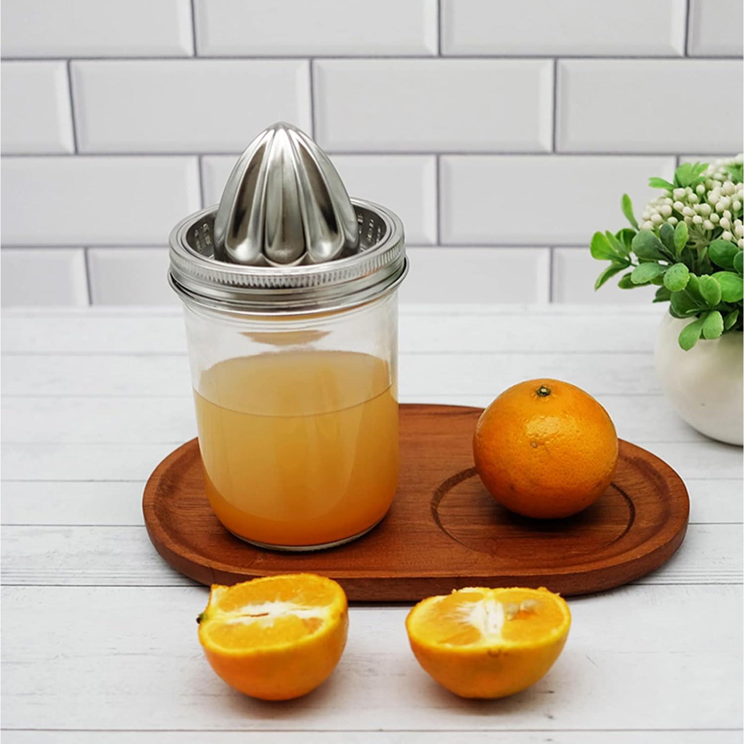 Tapa exprimidor manual QurHapzy para frascos Mason 3.38"