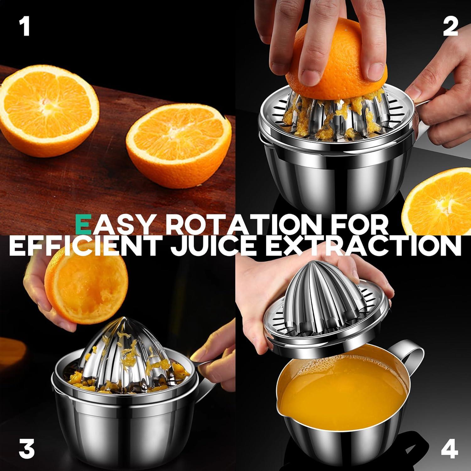 Exprimidor Manual de Cítricos Homestia Acero Inoxidable 400ml