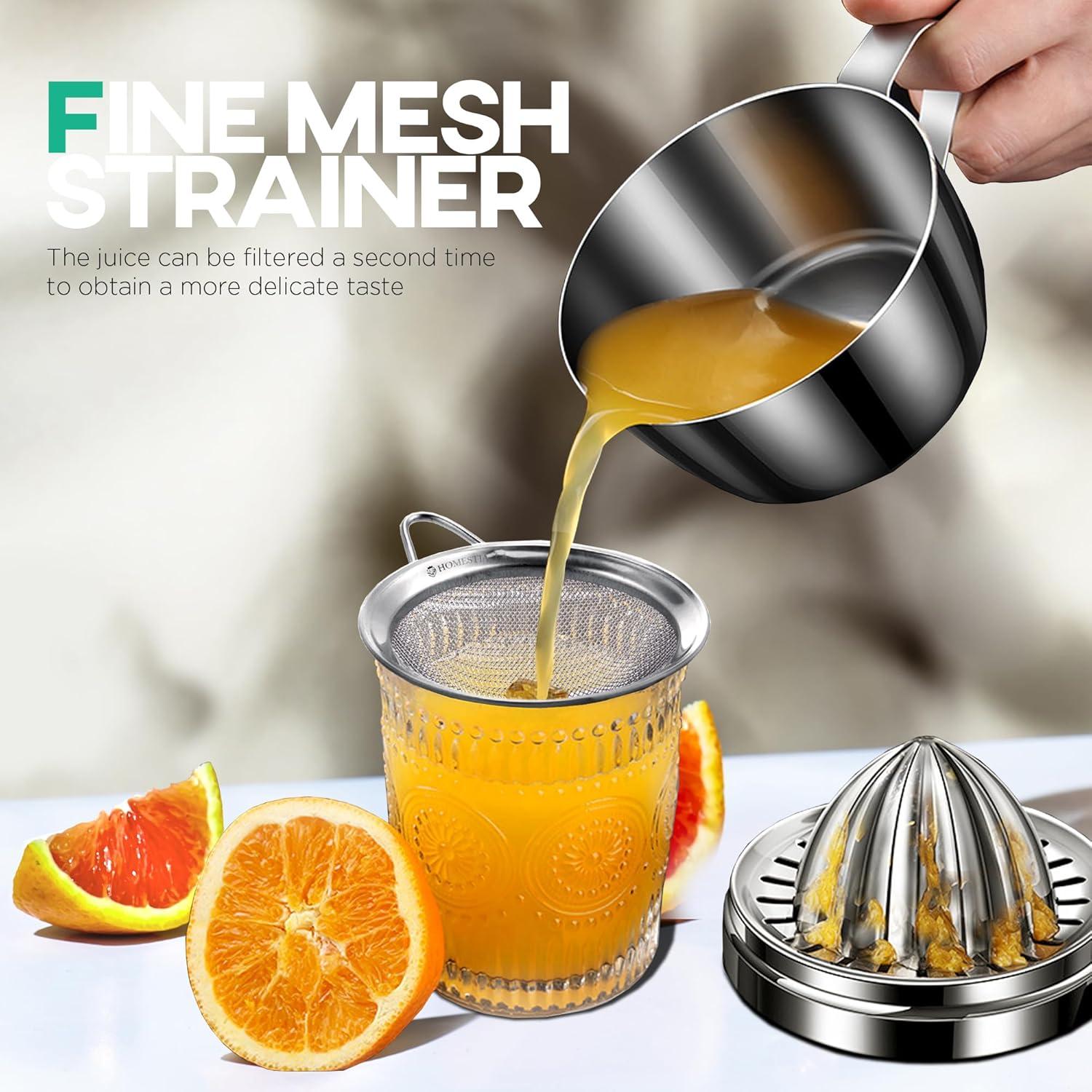 Exprimidor Manual de Cítricos Homestia Acero Inoxidable 400ml
