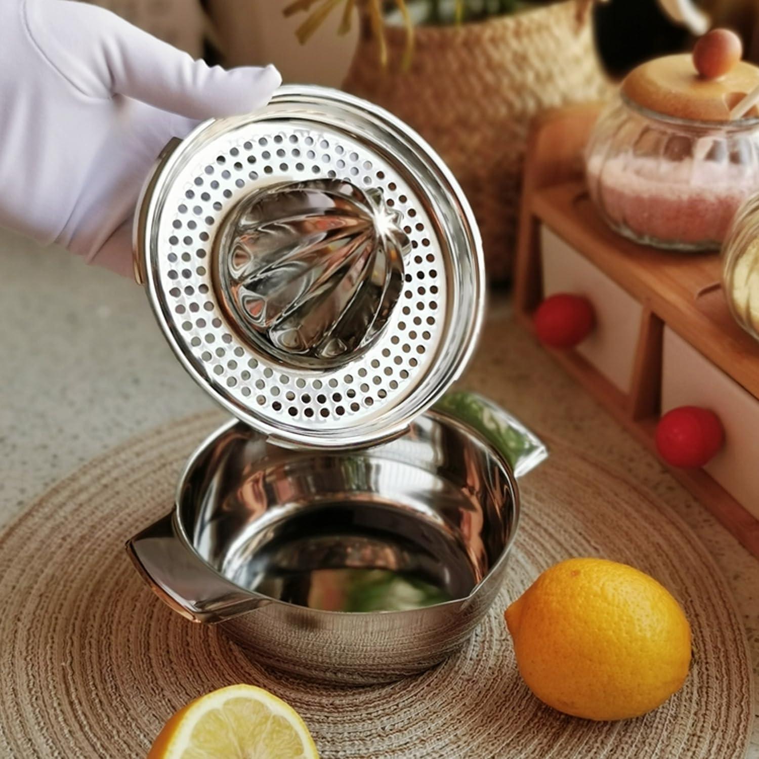 Exprimidor Manual de Limón y Naranja Pebipoo Acero Inoxidable