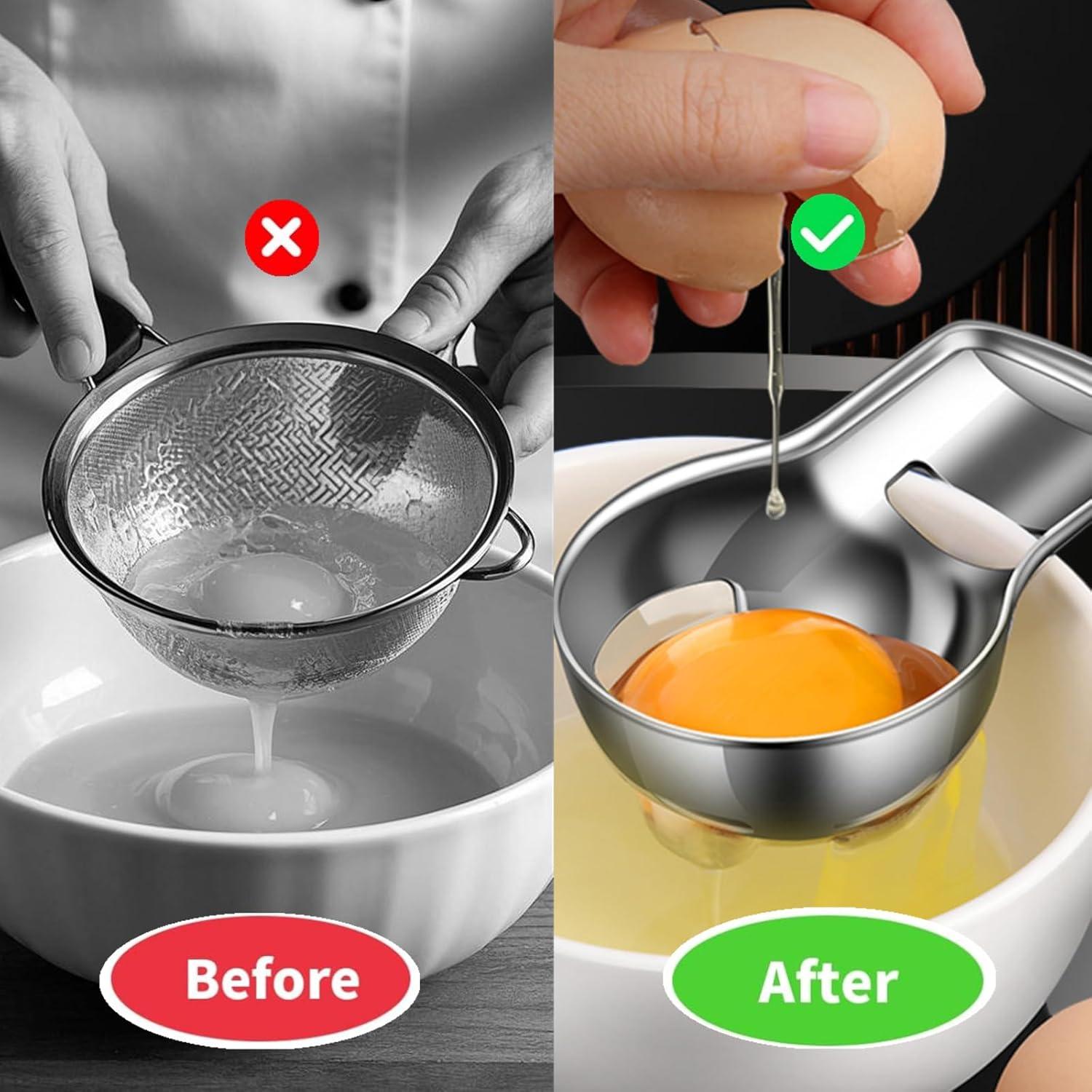 Separador de Yemas de Huevo DKJEkdje Acero Inoxidable 9x5.7cm