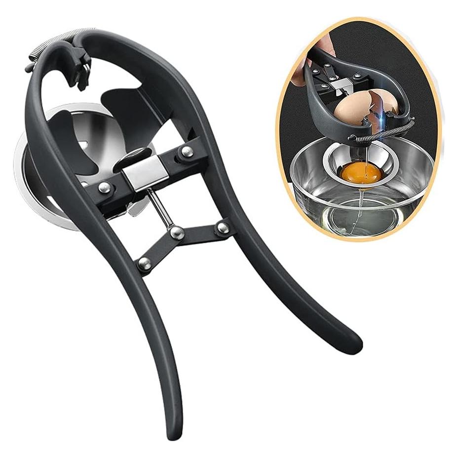 Rompehuevos Manual OUKEYI de Acero Inoxidable Negro