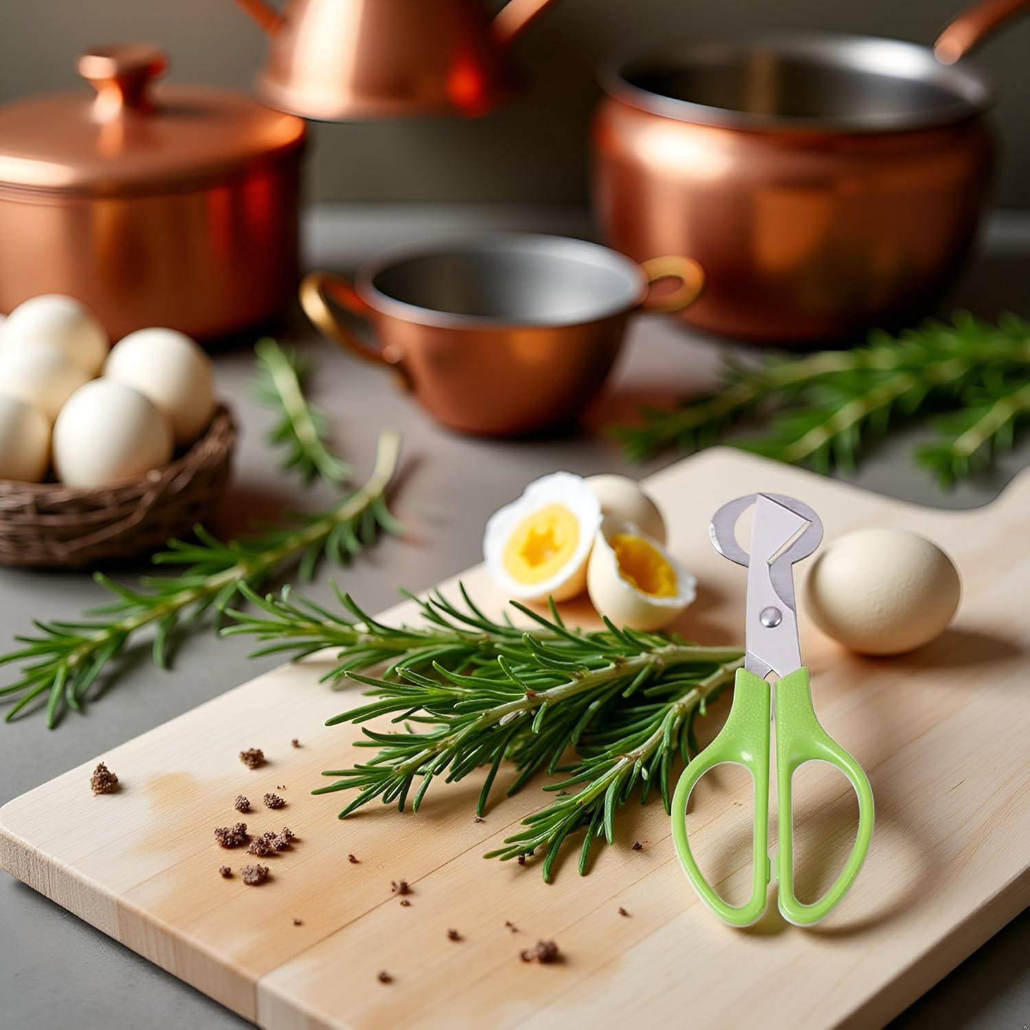 Tijeras cortadoras de huevo de codorniz JJLFresheners verde