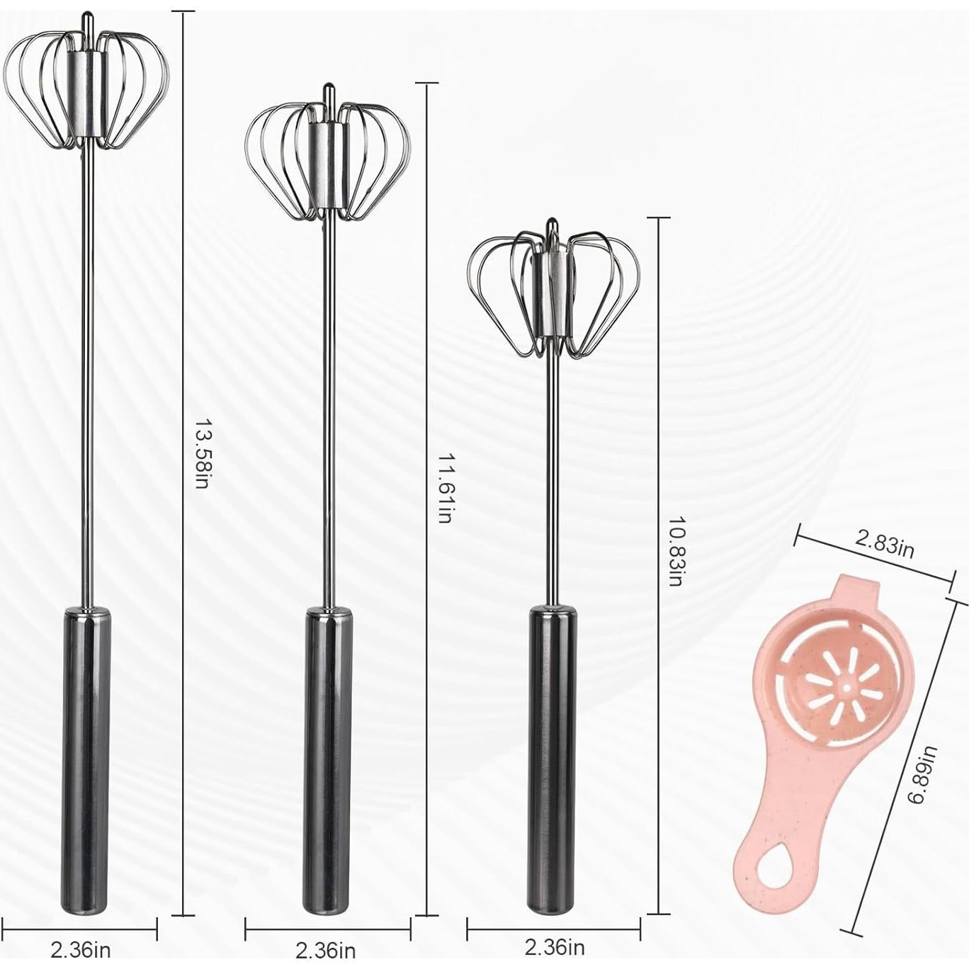 Set de Batidor de Huevo y Separador Wewounyl - Acero Inoxidable
