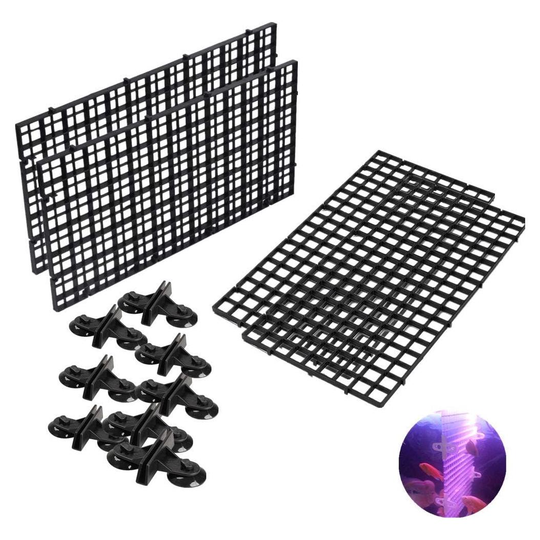 4 Divisores de Acuario Chnee con Clips de Succión 30x15cm