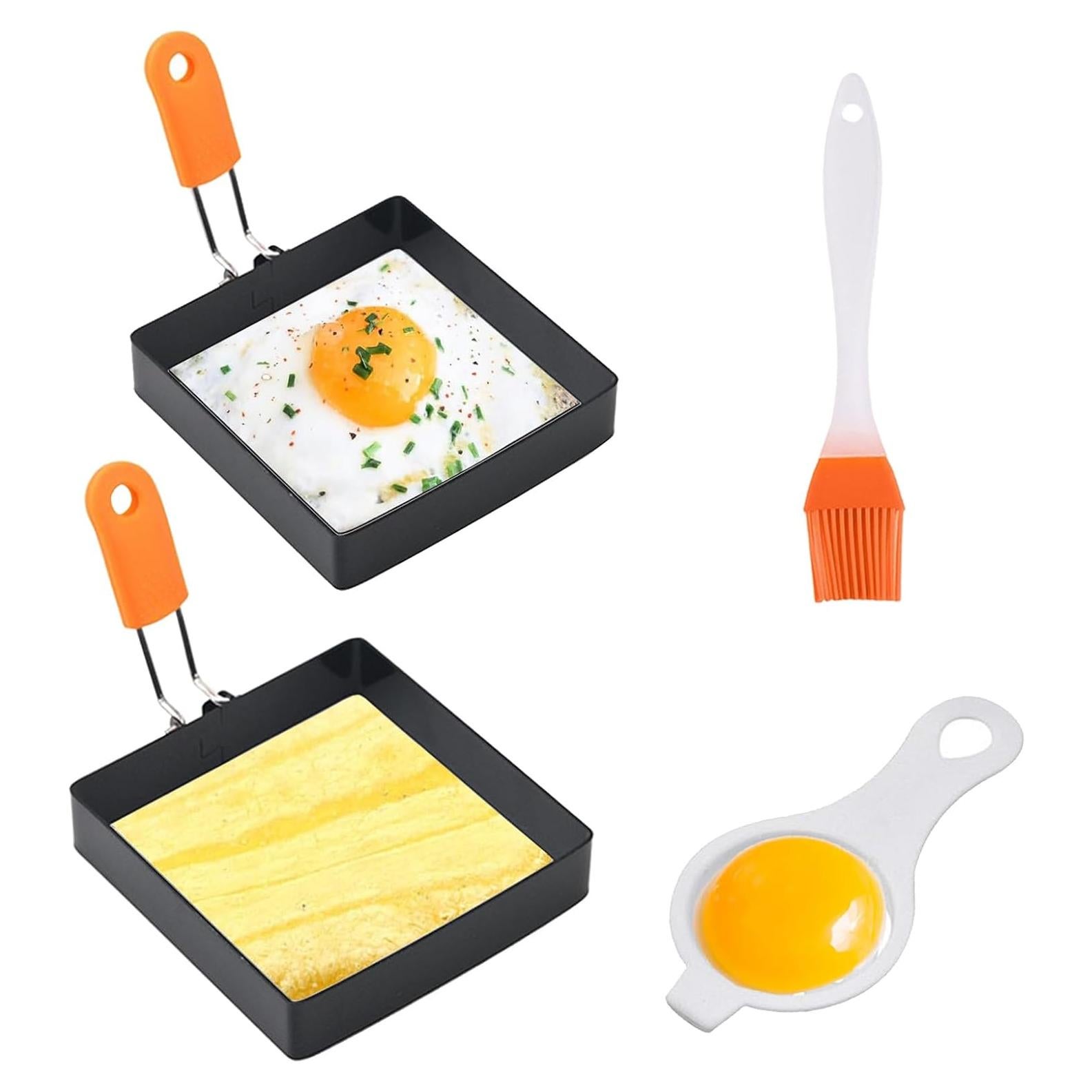 Anillos de Huevo Cuadrados 4" Acero Inoxidable kfzhenqi