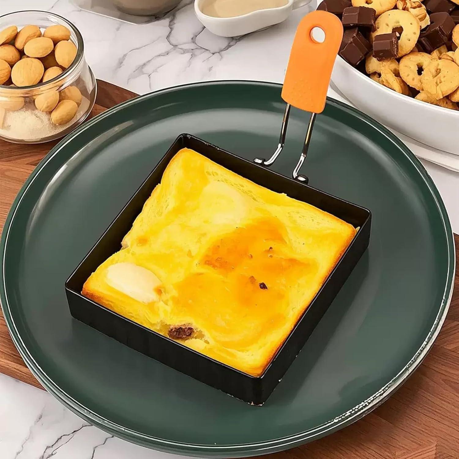 Anillos de Huevo Cuadrados 4" Acero Inoxidable kfzhenqi