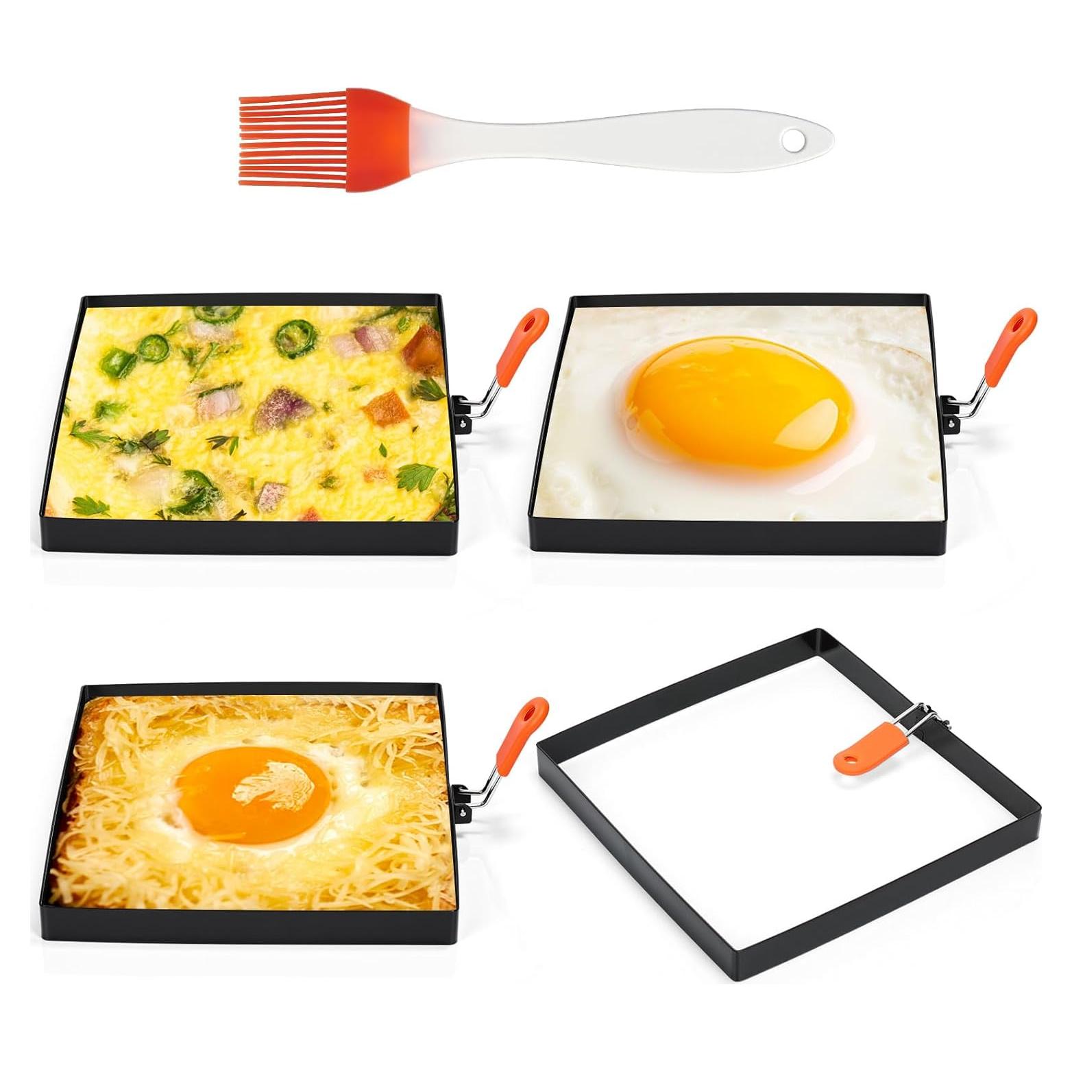 Moldes de Huevo Cuadrados Patelai 20.32 cm Acero Inoxidable 4 Pcs