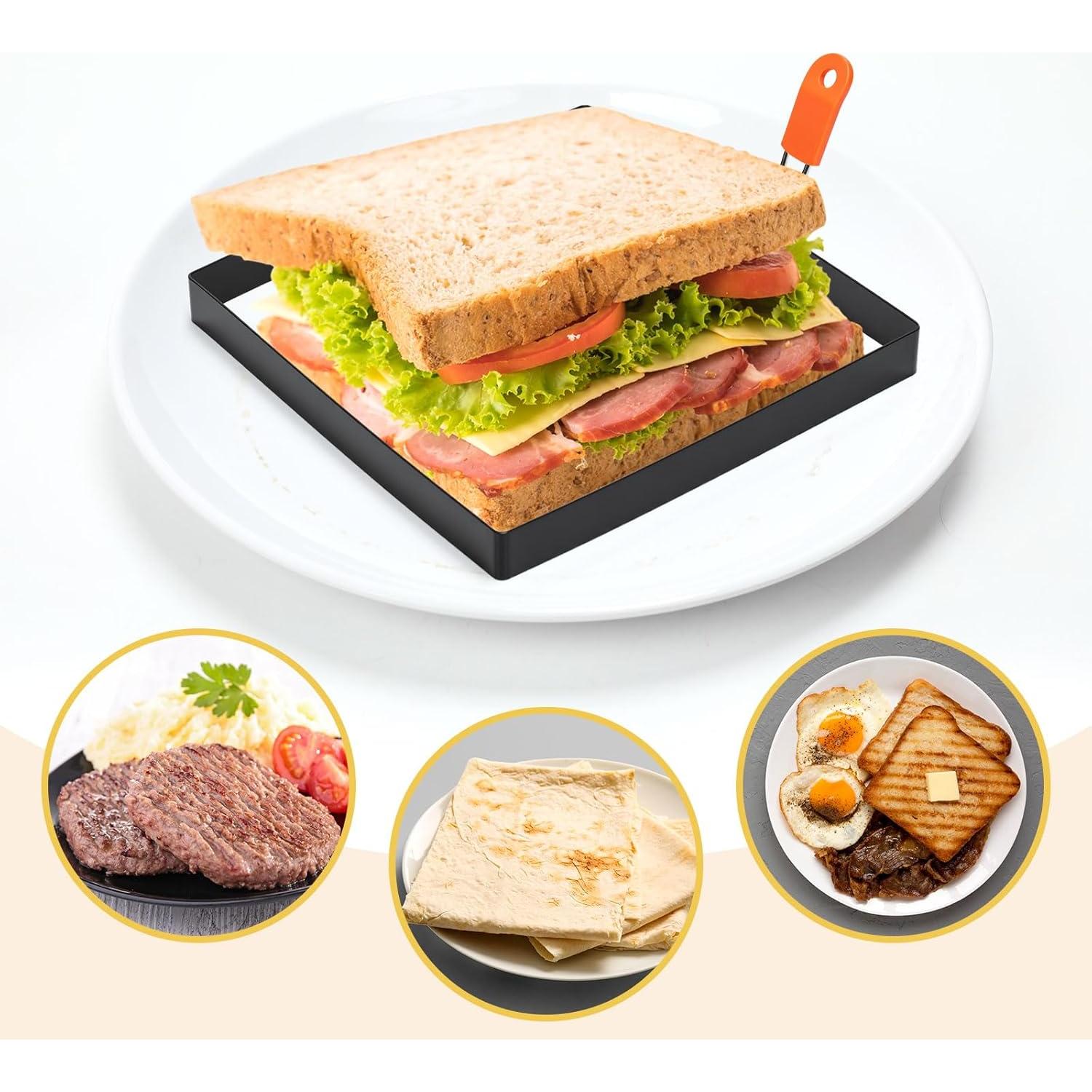 Moldes de Huevo Cuadrados Patelai 20.32 cm Acero Inoxidable 4 Pcs