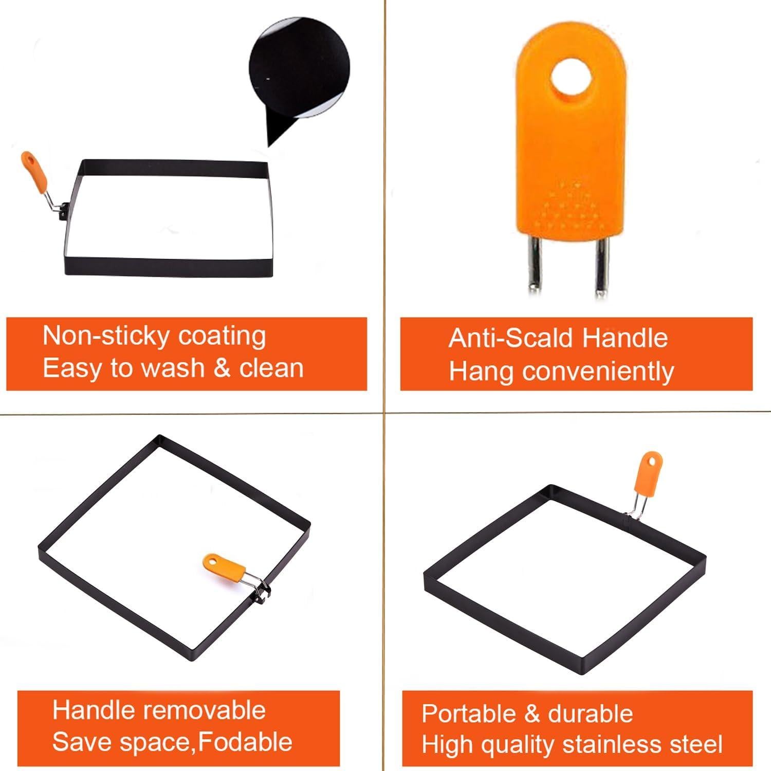 Juego de 2 Anillos de Tortilla Cuadrados 20 cm WOWITIS