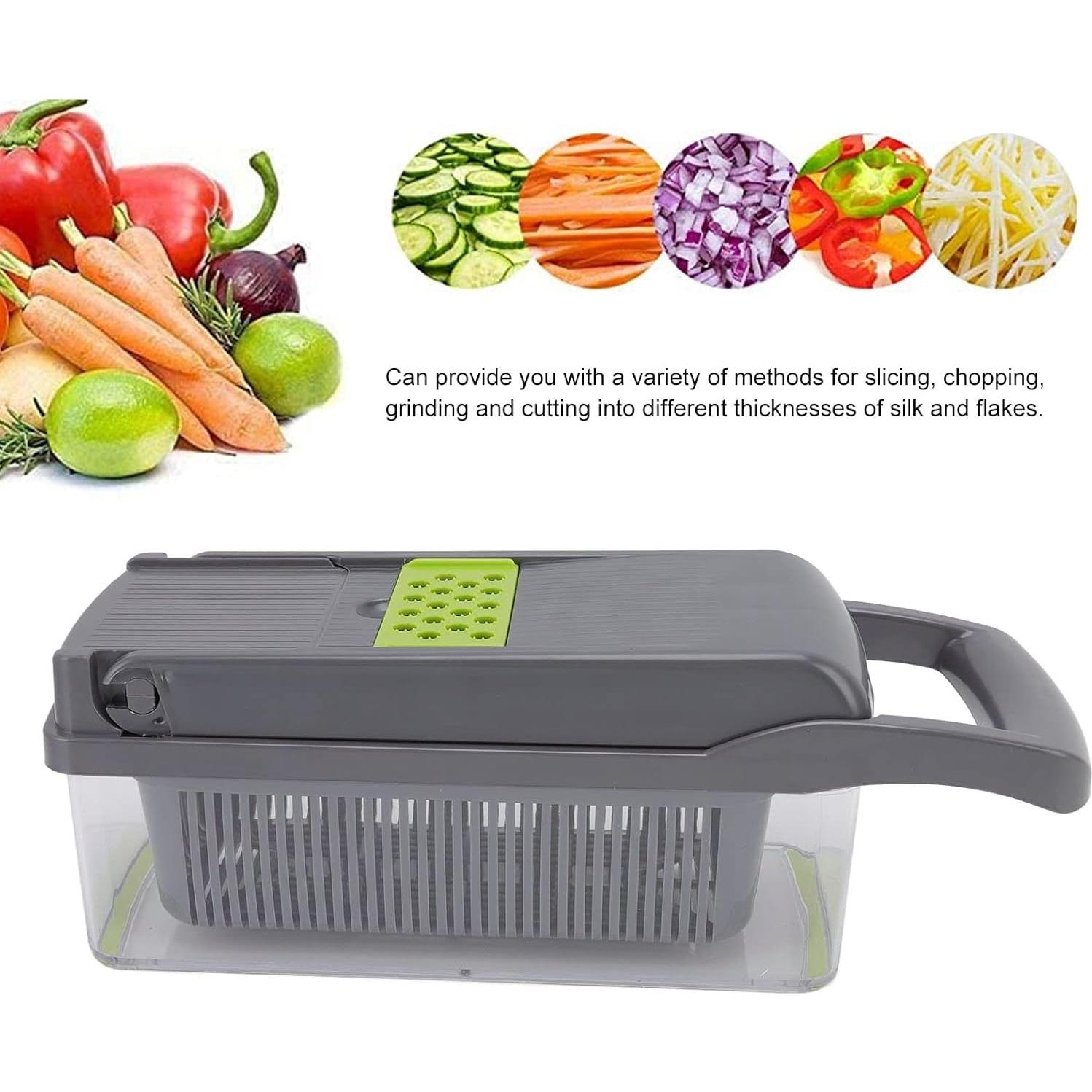 Picador de Verduras BORDSTRACT 14 en 1 Manual con 6 Cuchillas