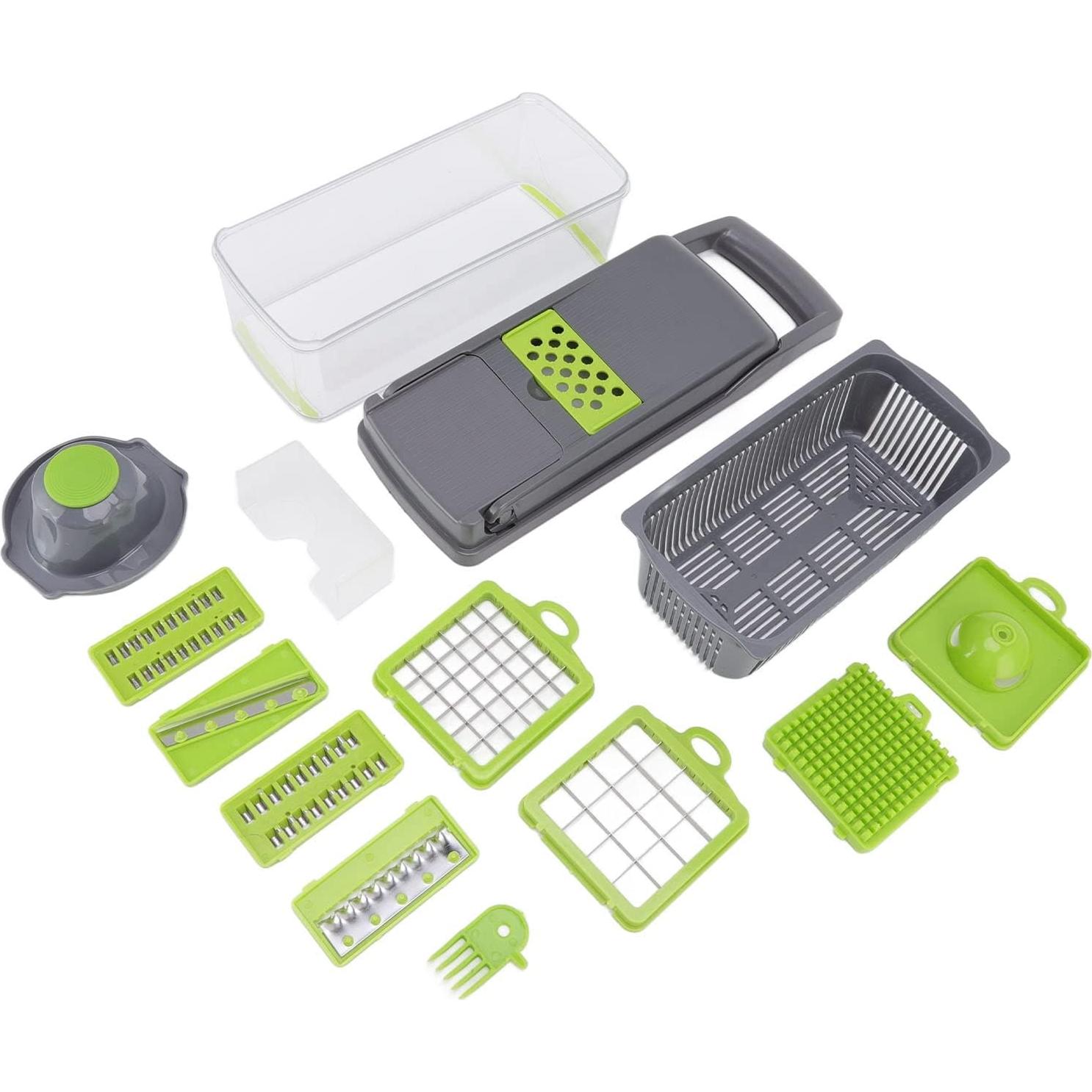 Picador de Verduras BORDSTRACT 14 en 1 Manual con 6 Cuchillas