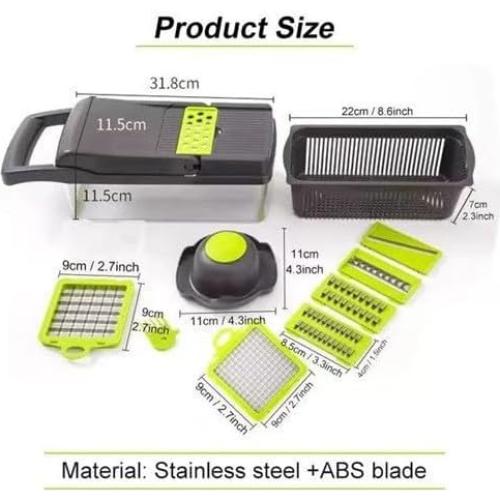 Picadora Multifuncional Genérico 16 en 1 con Cuchillas Intercambiables