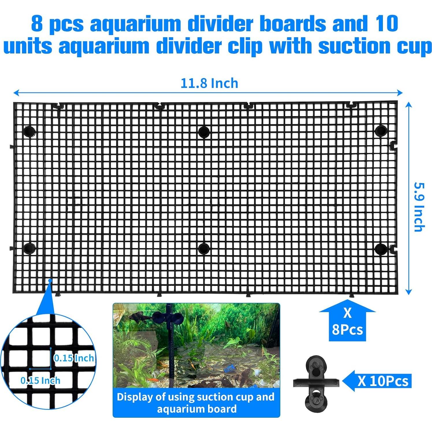 Separador de Acuario 8 Piezas Weramics 30x15 cm Ajustable