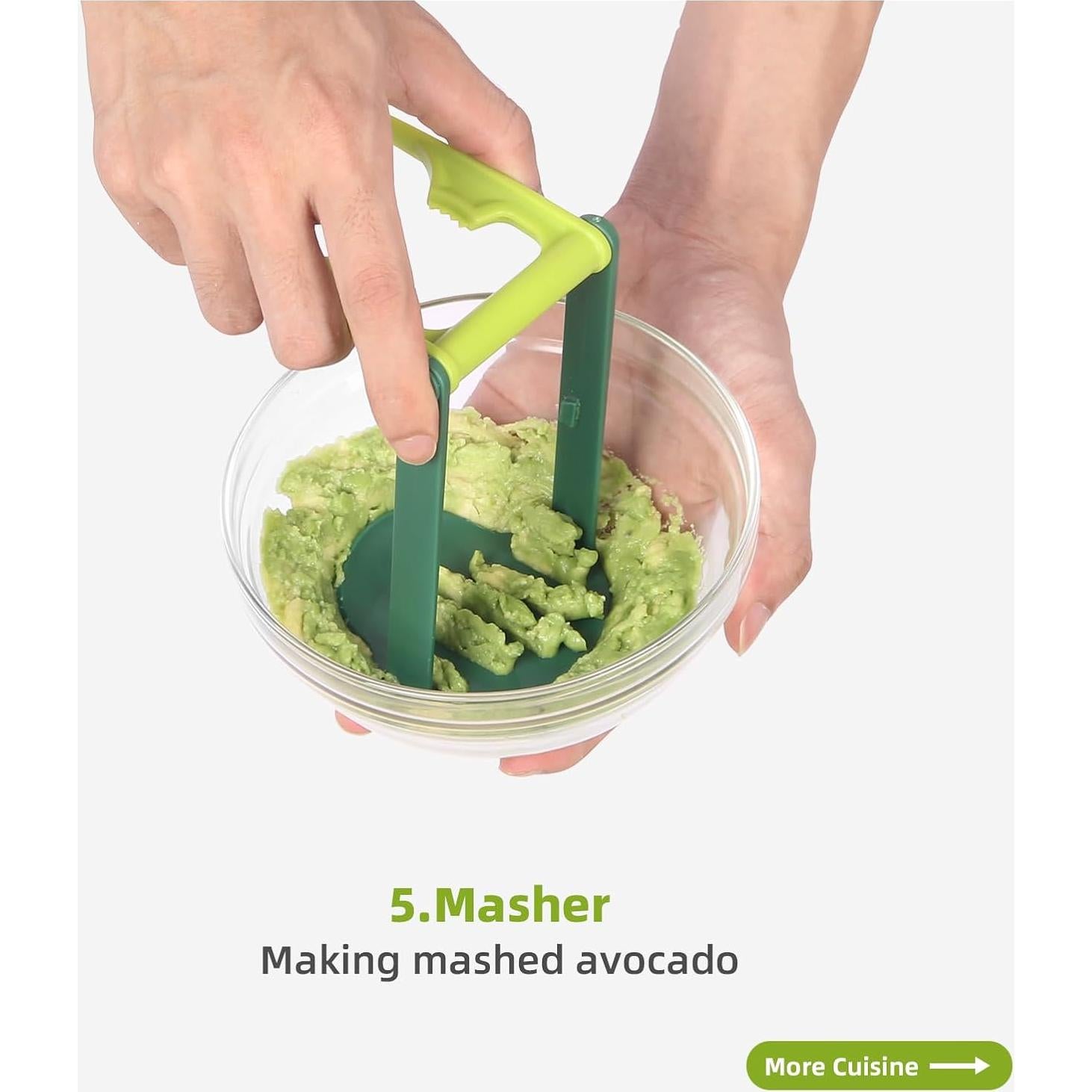 Cortador de Aguacate Todo-en-Uno Mage Crab - Verde, 12.39 cm