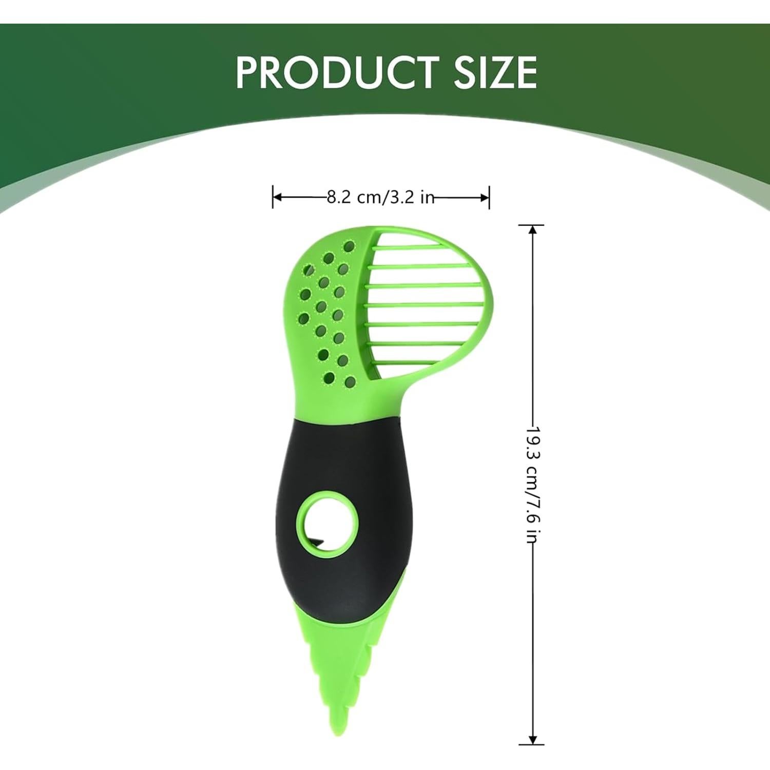 Cortador de Aguacate 3 en 1 TDGBIH - 2 Piezas, Verde y Negro