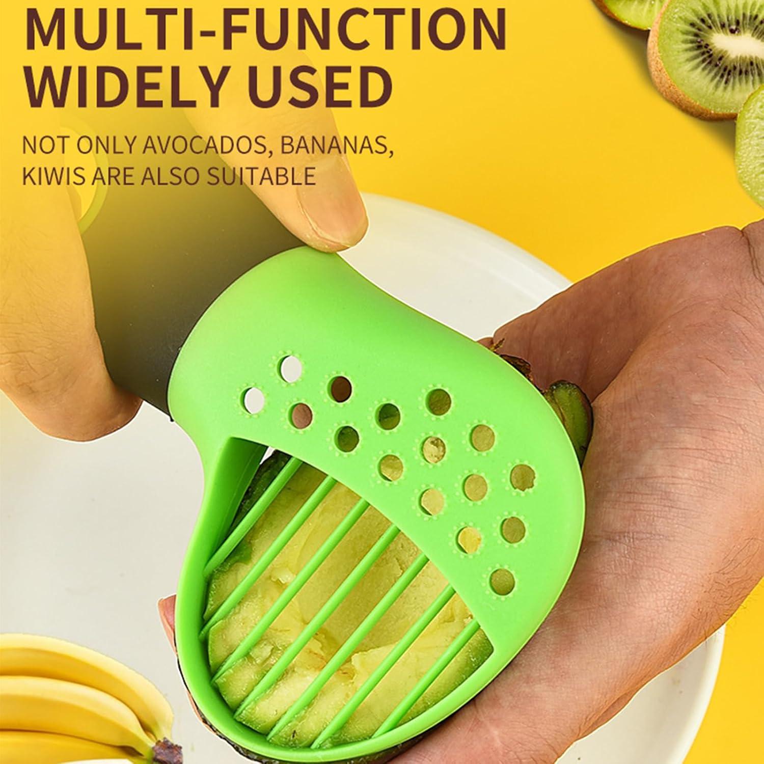 Cortador de Aguacate 3 en 1 TDGBIH - 2 Piezas, Verde y Negro