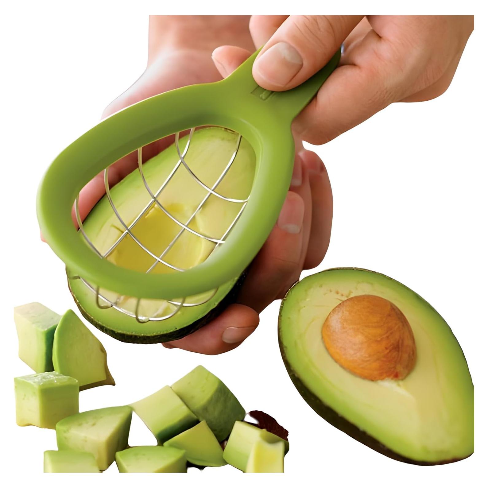 Cortador de Aguacate Genérico de Acero Inoxidable Verde 12.7 cm