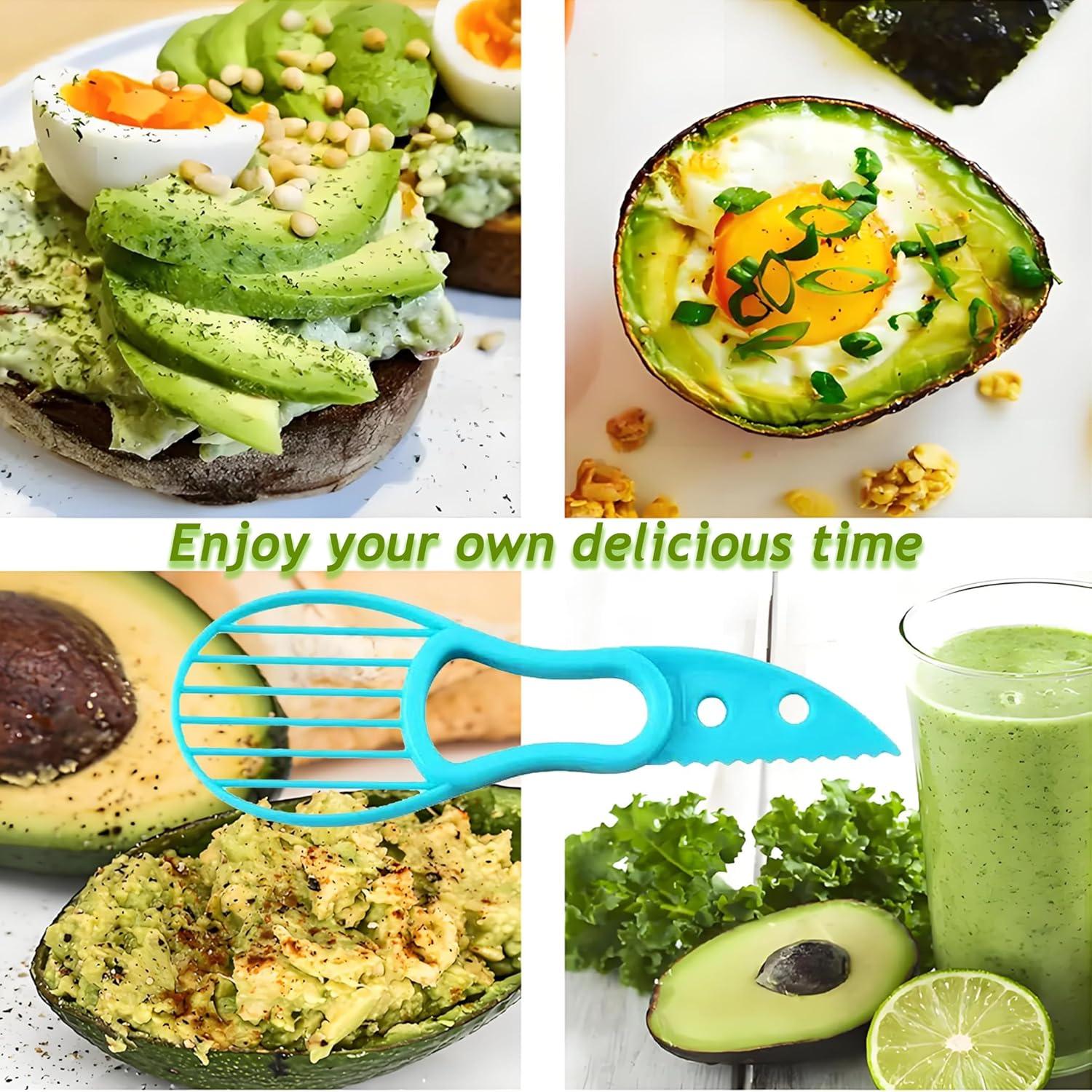 Cortador de Aguacate 3 en 1 SoKalChw - Azul Cielo, Plástico