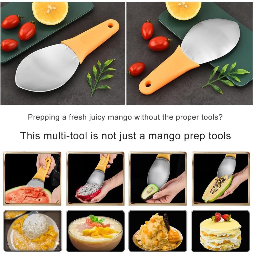 Cortador de Mango JOMIHONEY 2 Pcs Acero Inoxidable Naranja