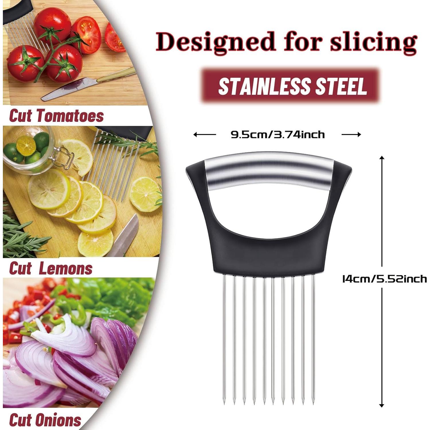 Juego de 3 Sujetadores de Cebolla DYULJS - Acero Inoxidable Negro