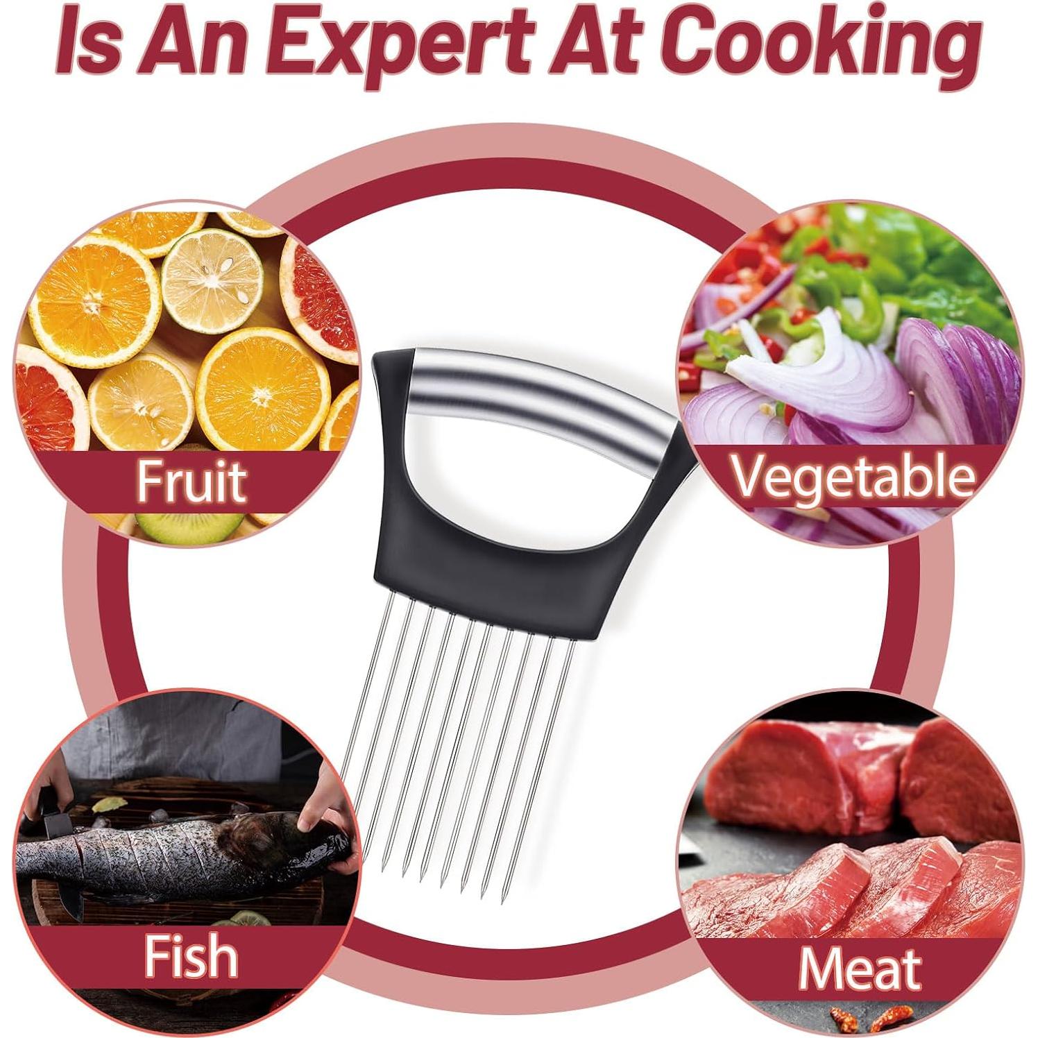 Juego de 3 Sujetadores de Cebolla DYULJS - Acero Inoxidable Negro