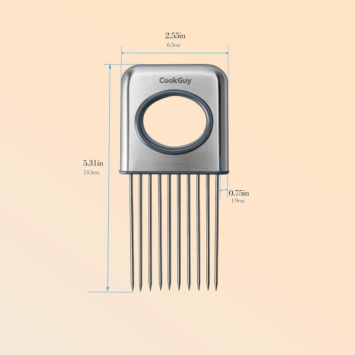 Cortador de Cebolla Acero Inoxidable Cook Guy - 10 Púas Iguales