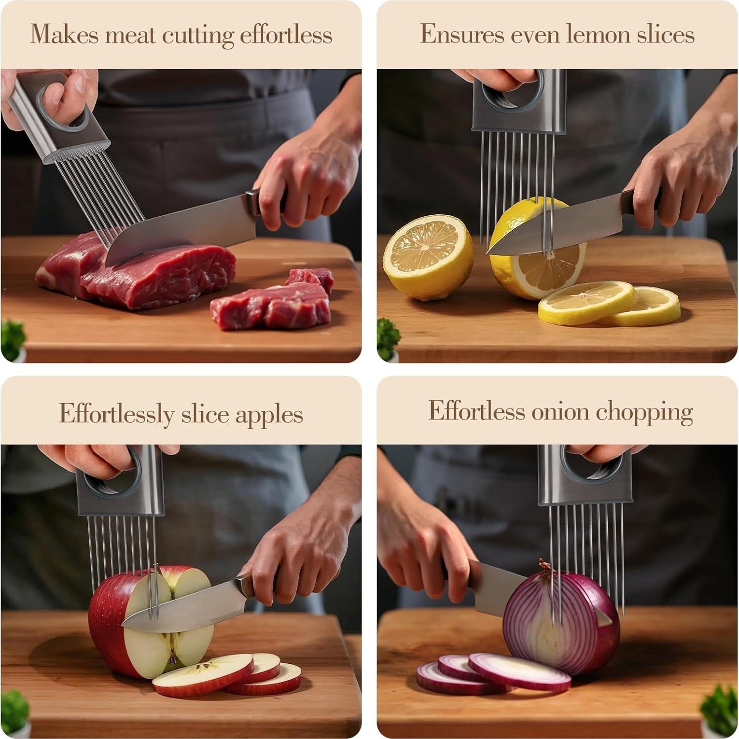 Cortador de Cebolla Acero Inoxidable Cook Guy - 10 Púas Iguales